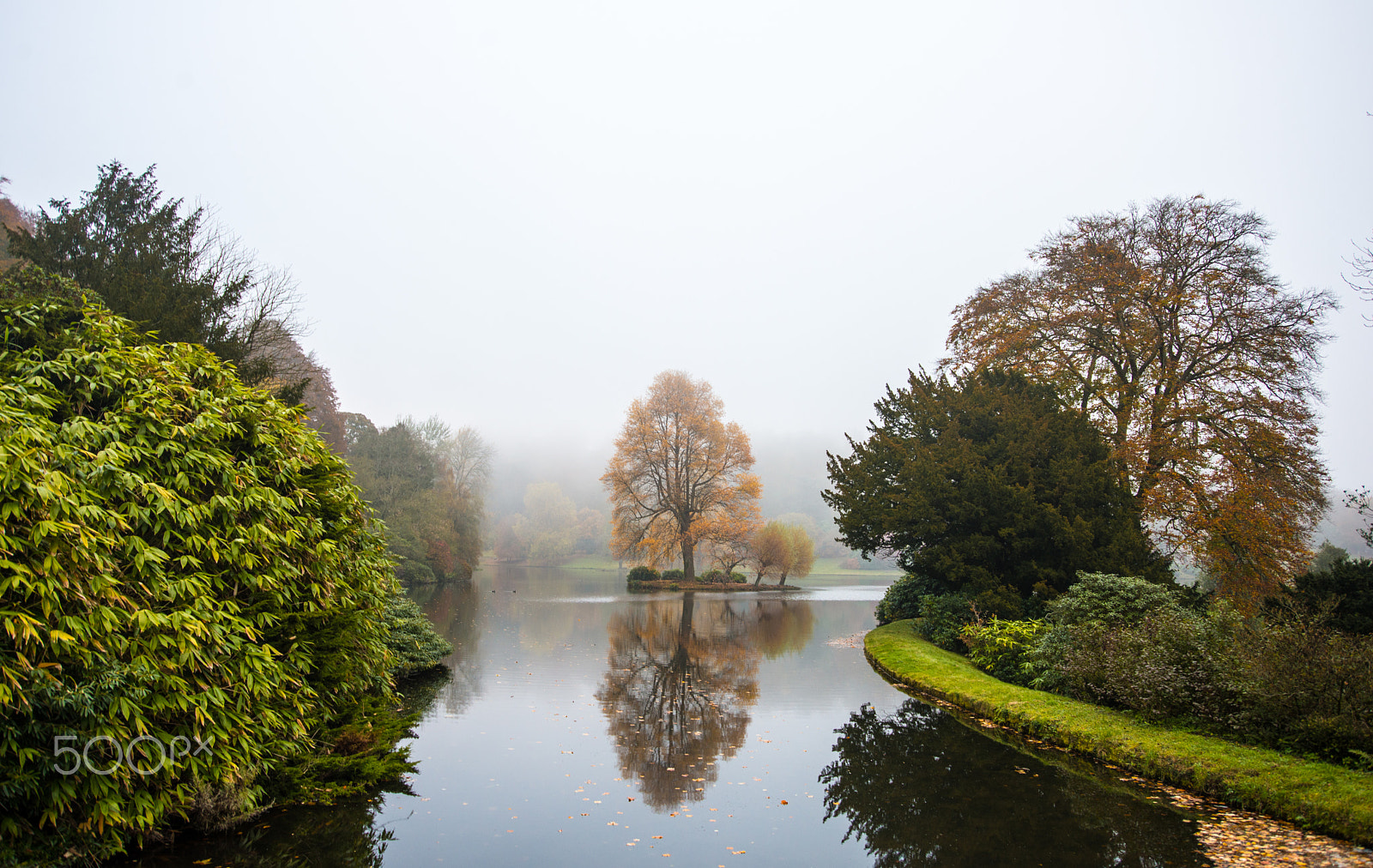 AF Zoom-Nikkor 28-80mm f/3.3-5.6G sample photo. Autumn mist at stourhead photography