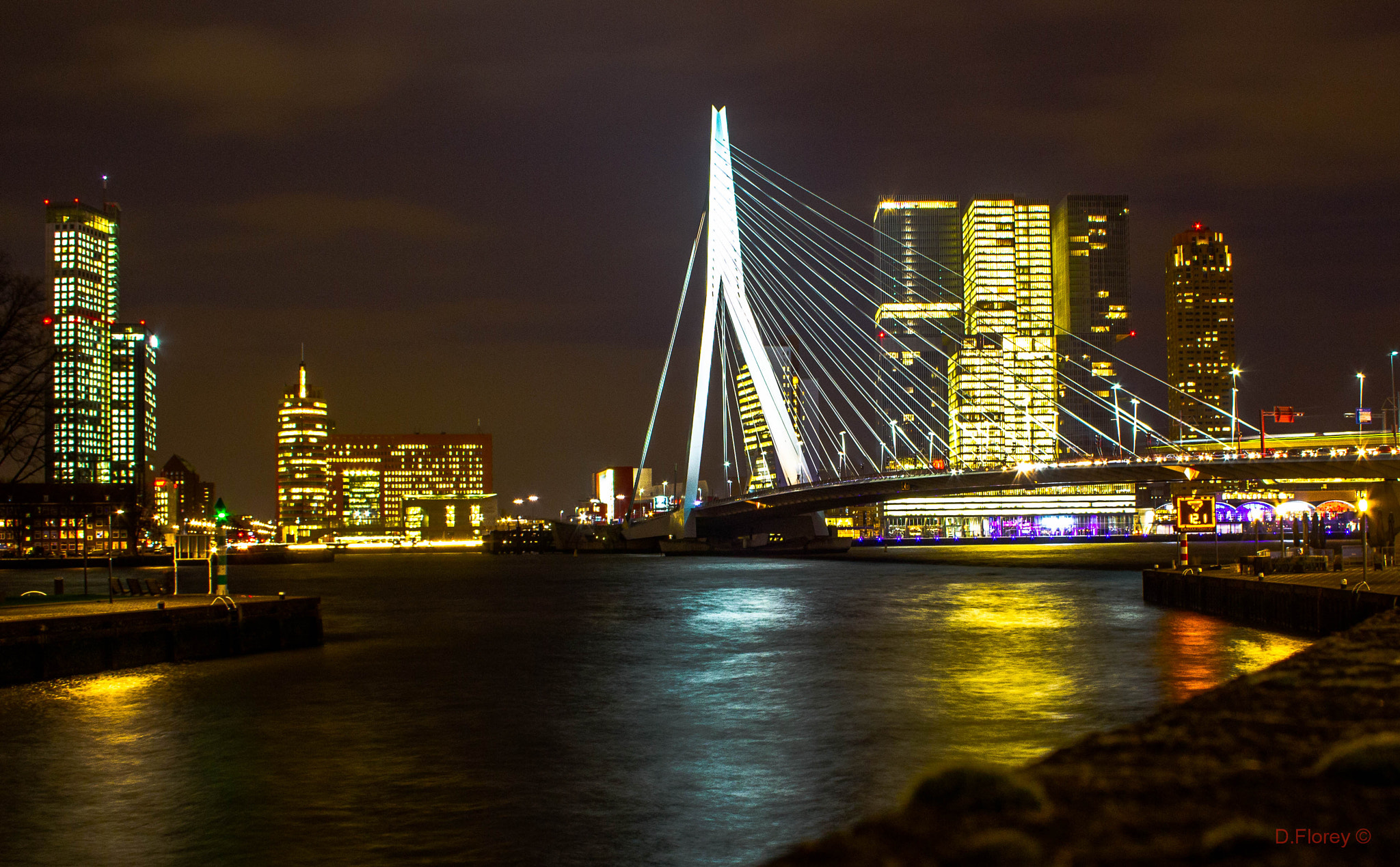 Canon EF-S 18-55mm F3.5-5.6 sample photo. Erasmusbrug bridge photography