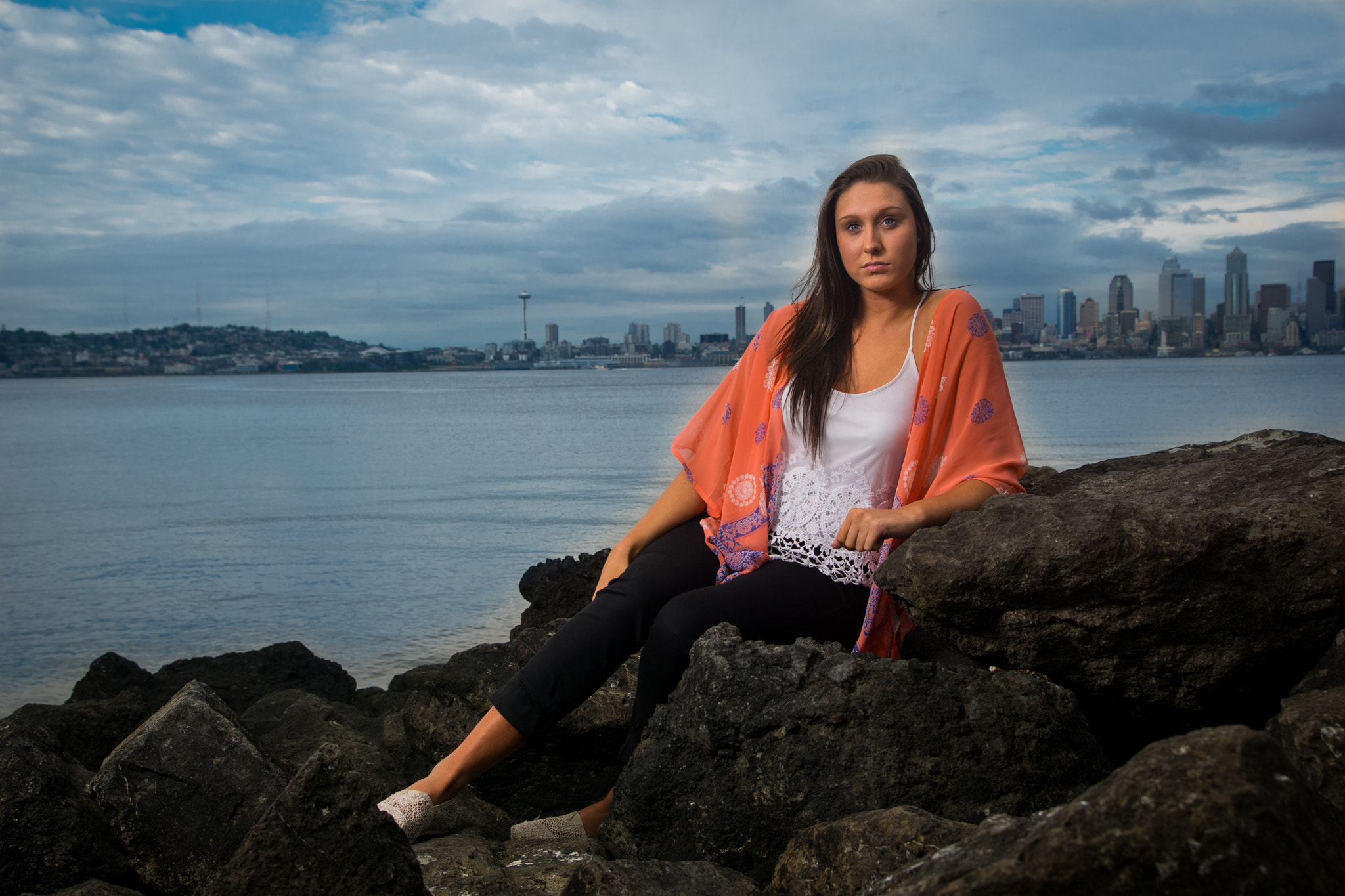 Sony ILCA-77M2 sample photo. Alki beach portrait photography