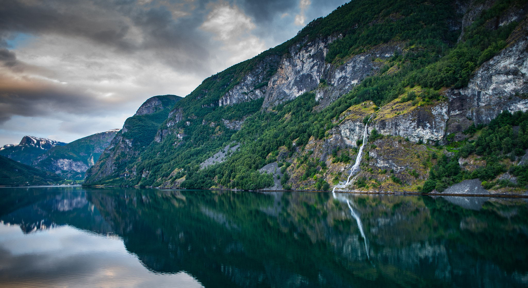 Nikon D750 + AF Nikkor 24mm f/2.8 sample photo. Falls along the fjord photography