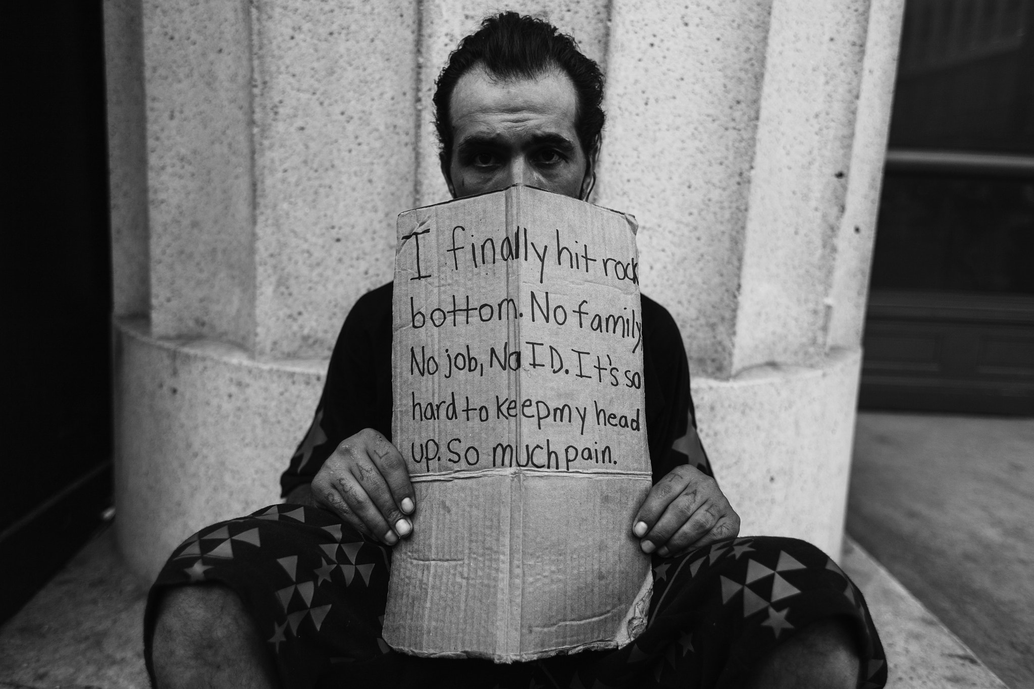 Canon EOS 5D + Canon EF 28mm F1.8 USM sample photo. Homeless portrait photography