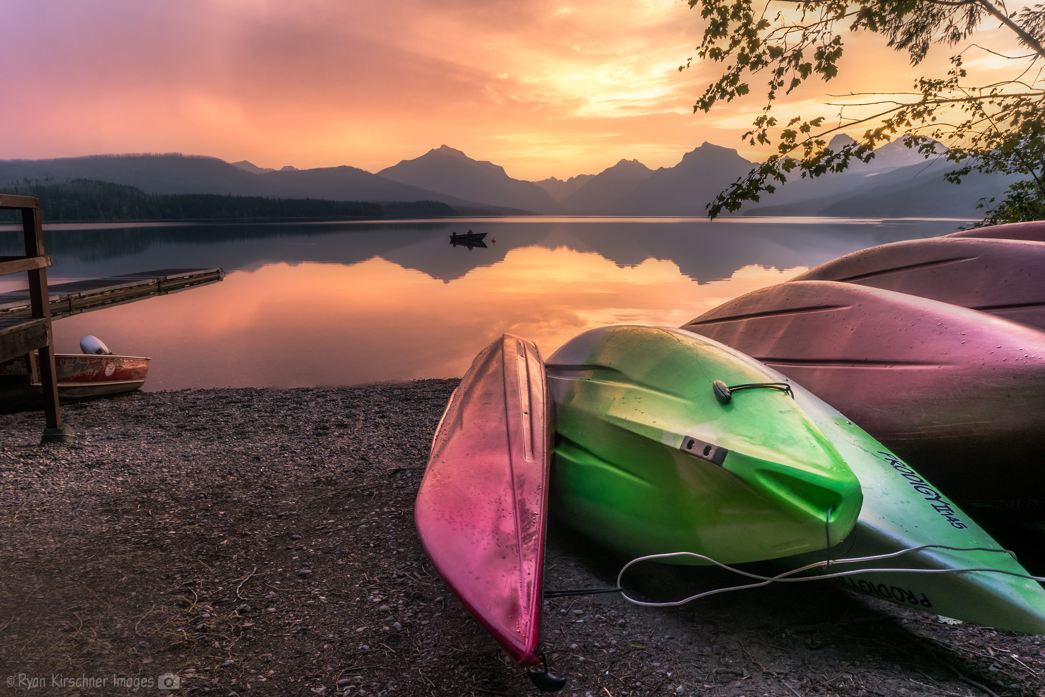 Samsung NX300 + Samsung NX 16-50mm F3.5-5.6 Power Zoom ED OIS sample photo. Lake mcdonald sunrise photography