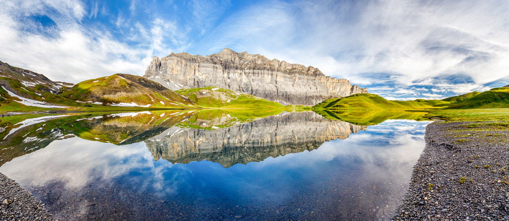 Anterne lake reflection by Mika Dessagne on 500px.com