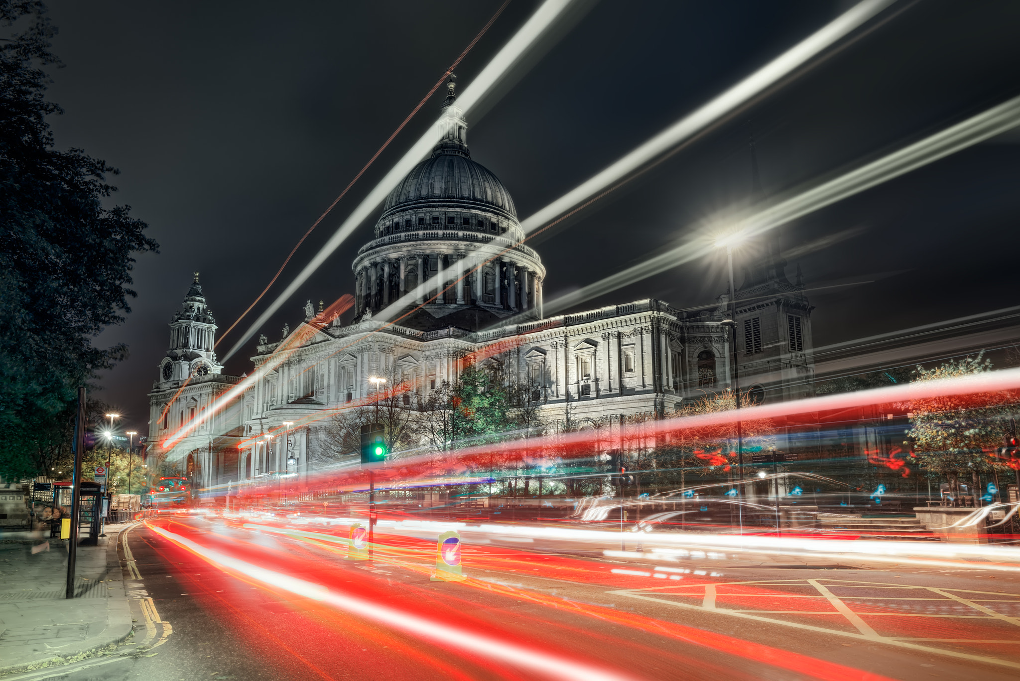 ZEISS Distagon T* 25mm F2 sample photo. St pauls behind light trails photography
