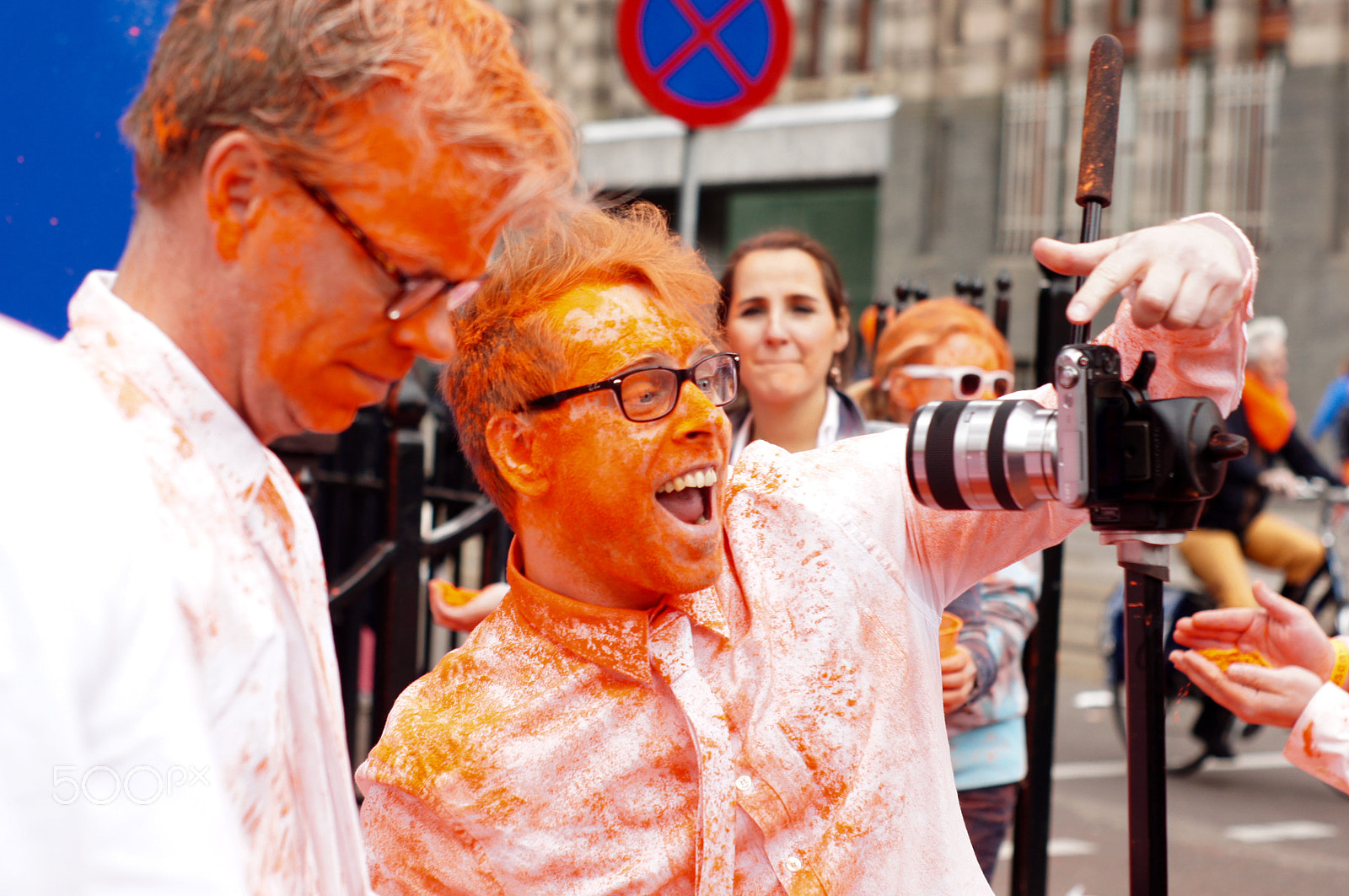 Sony SLT-A55 (SLT-A55V) + Minolta AF 50mm F1.7 sample photo. King's day in amsterdam photography