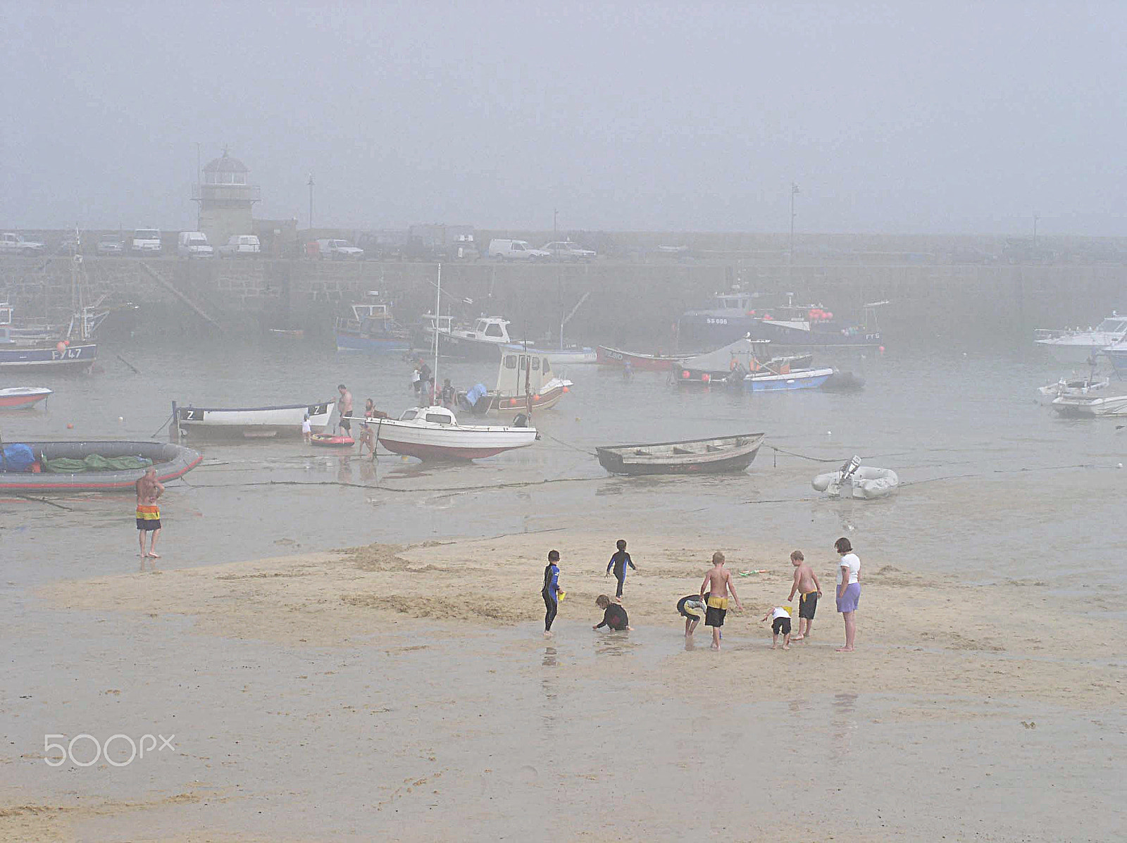 Olympus C4100Z,C4000Z sample photo. Misty beach, cornwall photography
