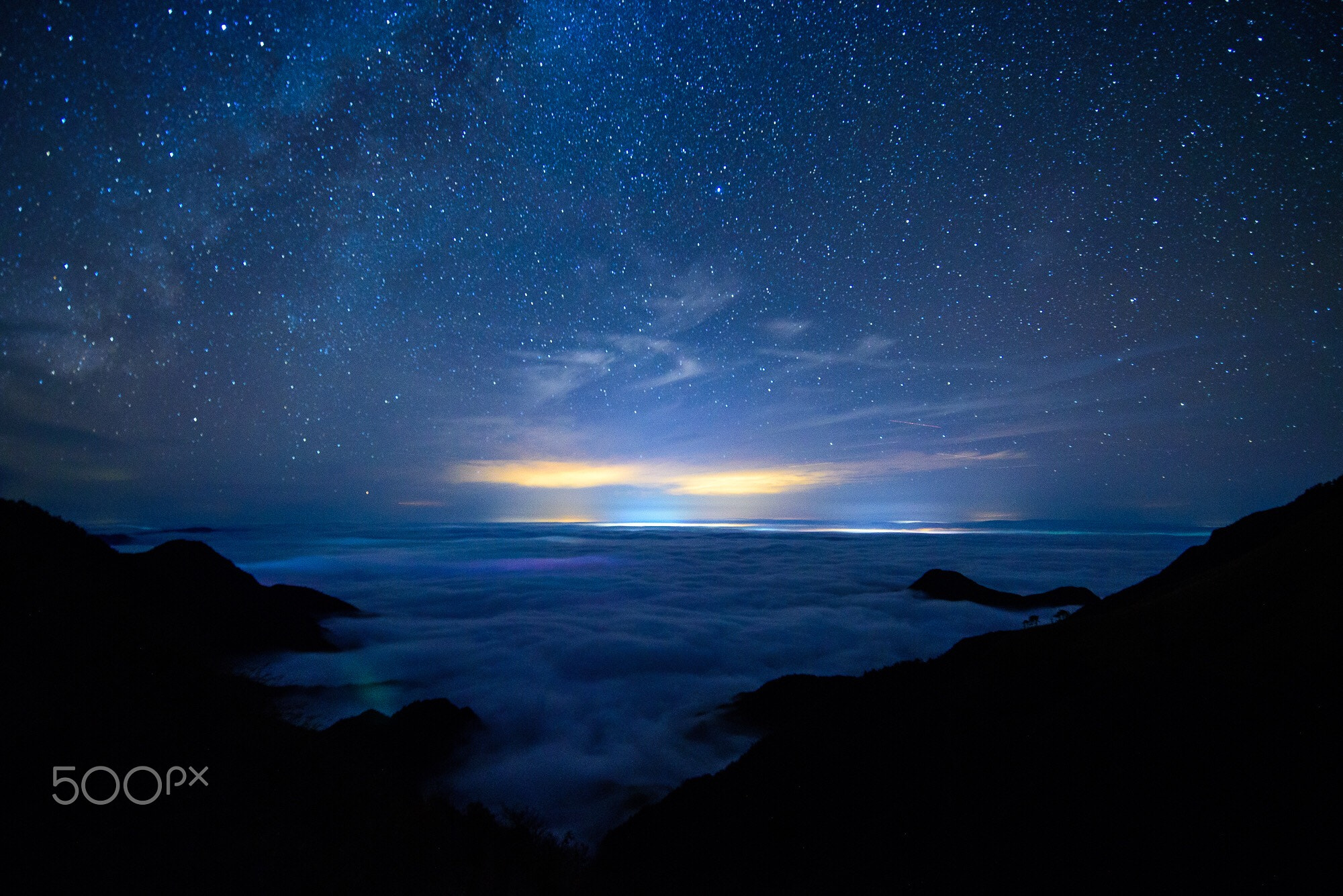 武功山星空，银河，云海