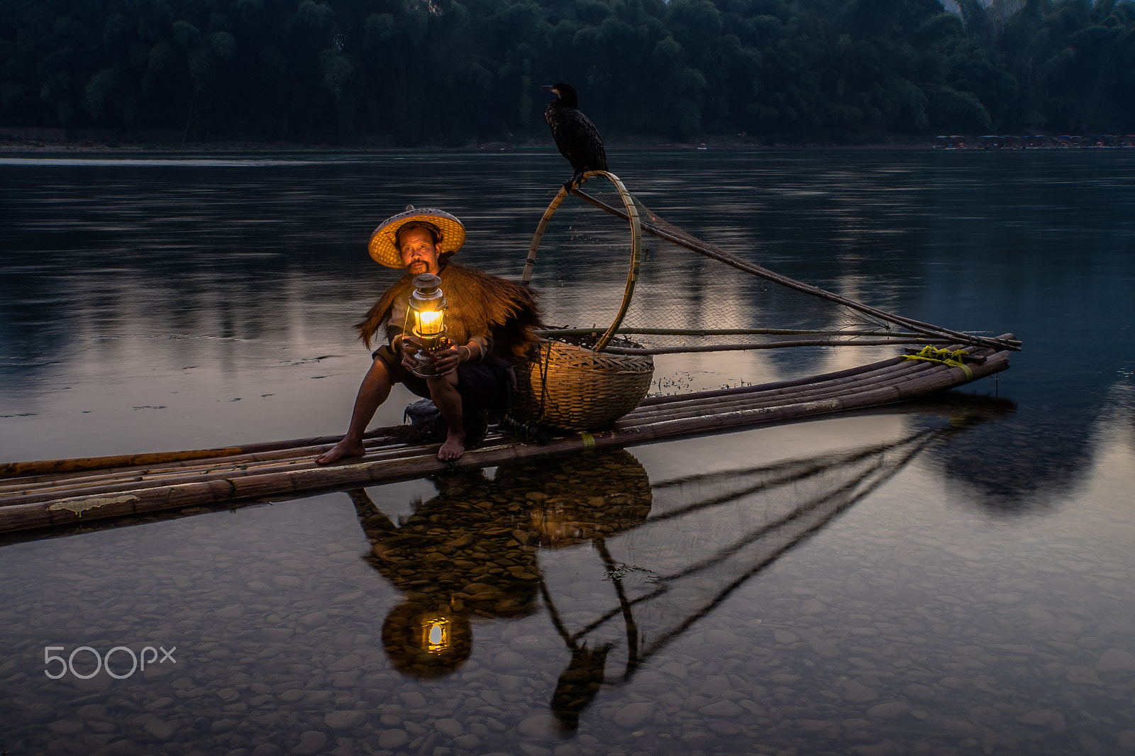 Sony E 18-200mm F3.5-6.3 OSS LE sample photo. A cormorant fisherman photography