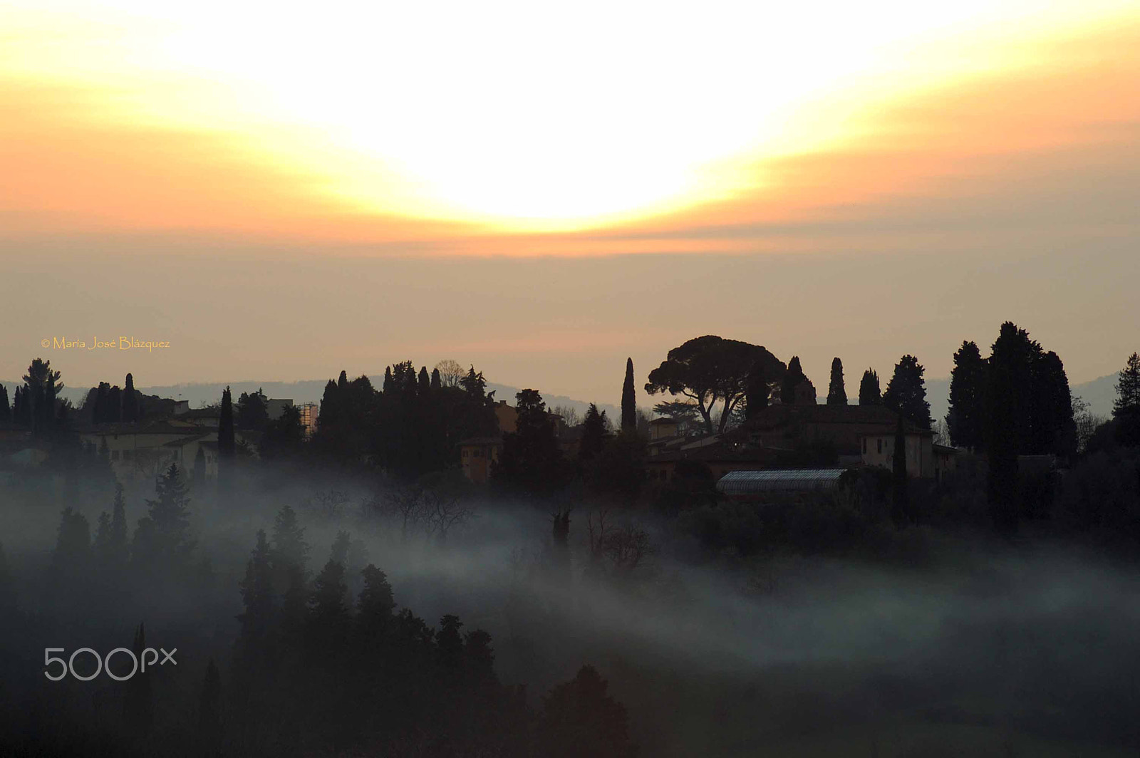 Nikon D40 sample photo. Fog falls on florence photography