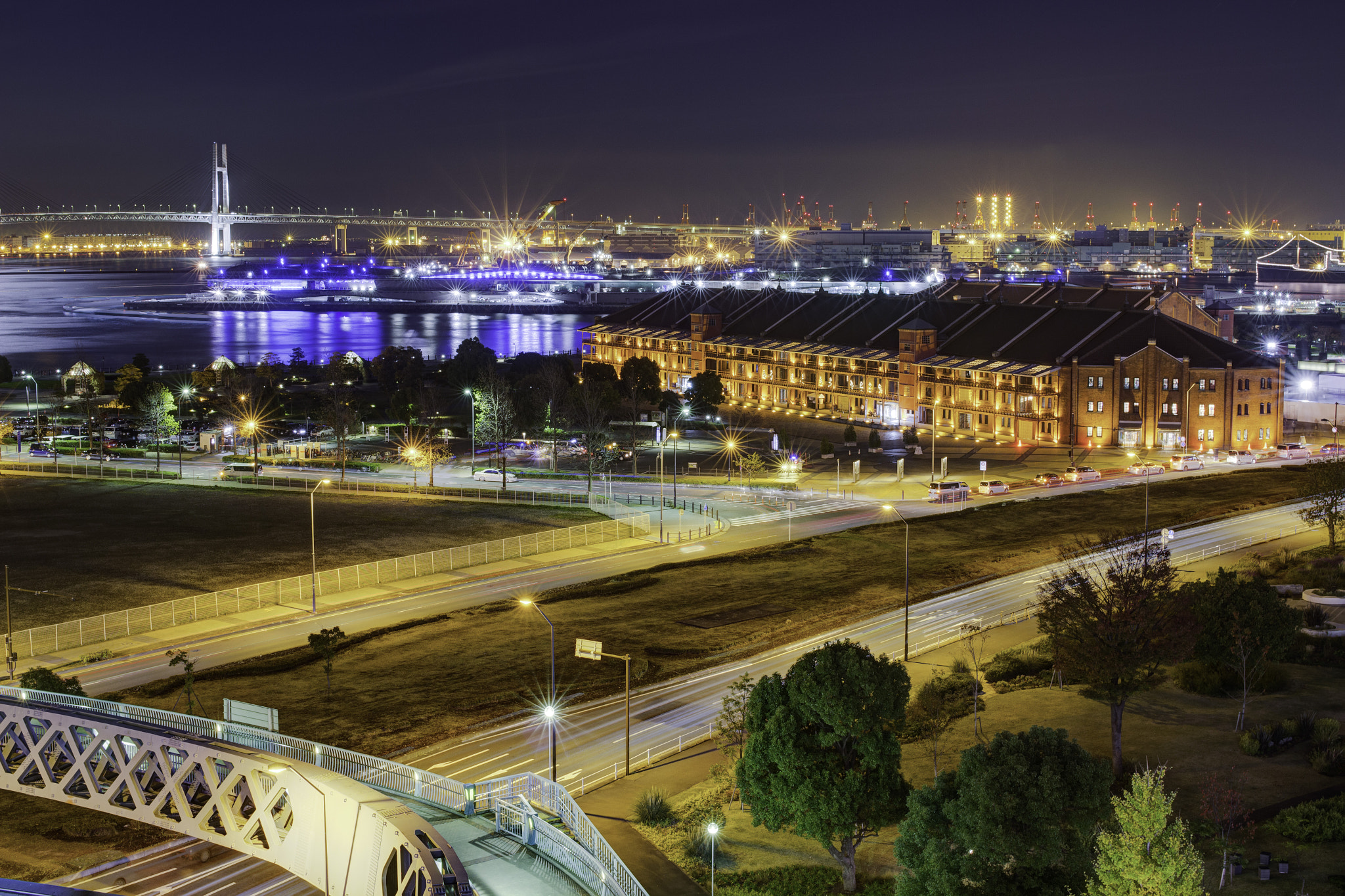 Sigma 30mm F1.4 EX DC HSM sample photo. Yokohama nightscape - red brick warehouse photography