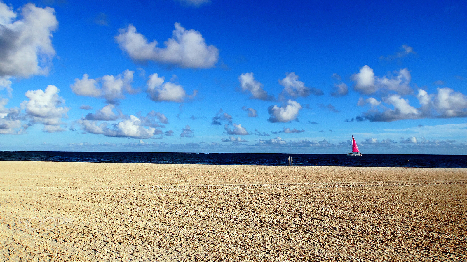 Sony SLT-A35 sample photo. Sailboat at horizon photography