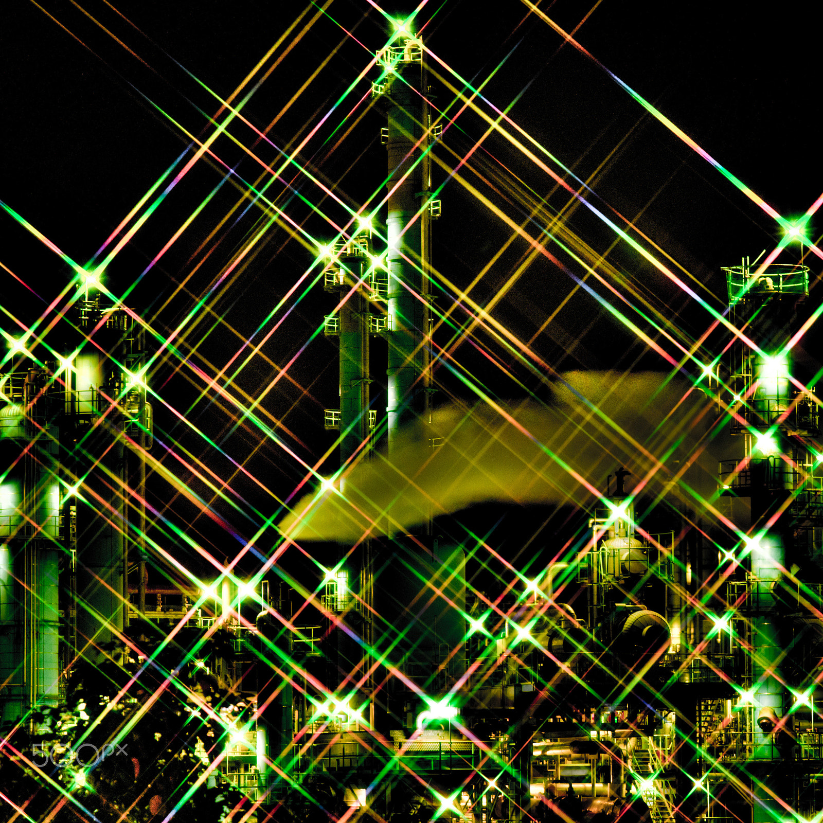 Tamron SP 70-300mm F4-5.6 Di USD sample photo. Sparkle factory - triangle field - photography