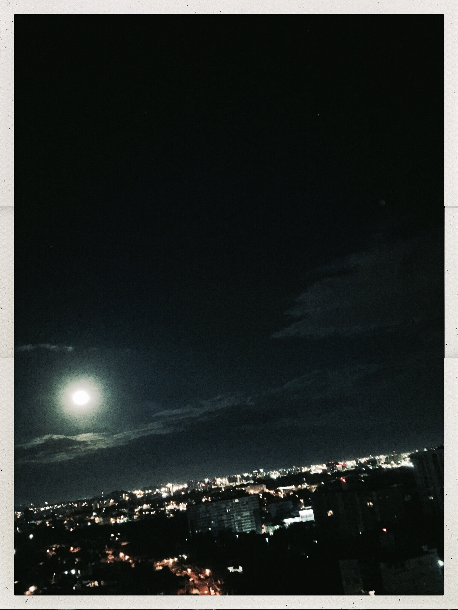 Hipstamatic 303 sample photo. View of the moon at dusk from my balcony...(san juan, puerto rico). photography