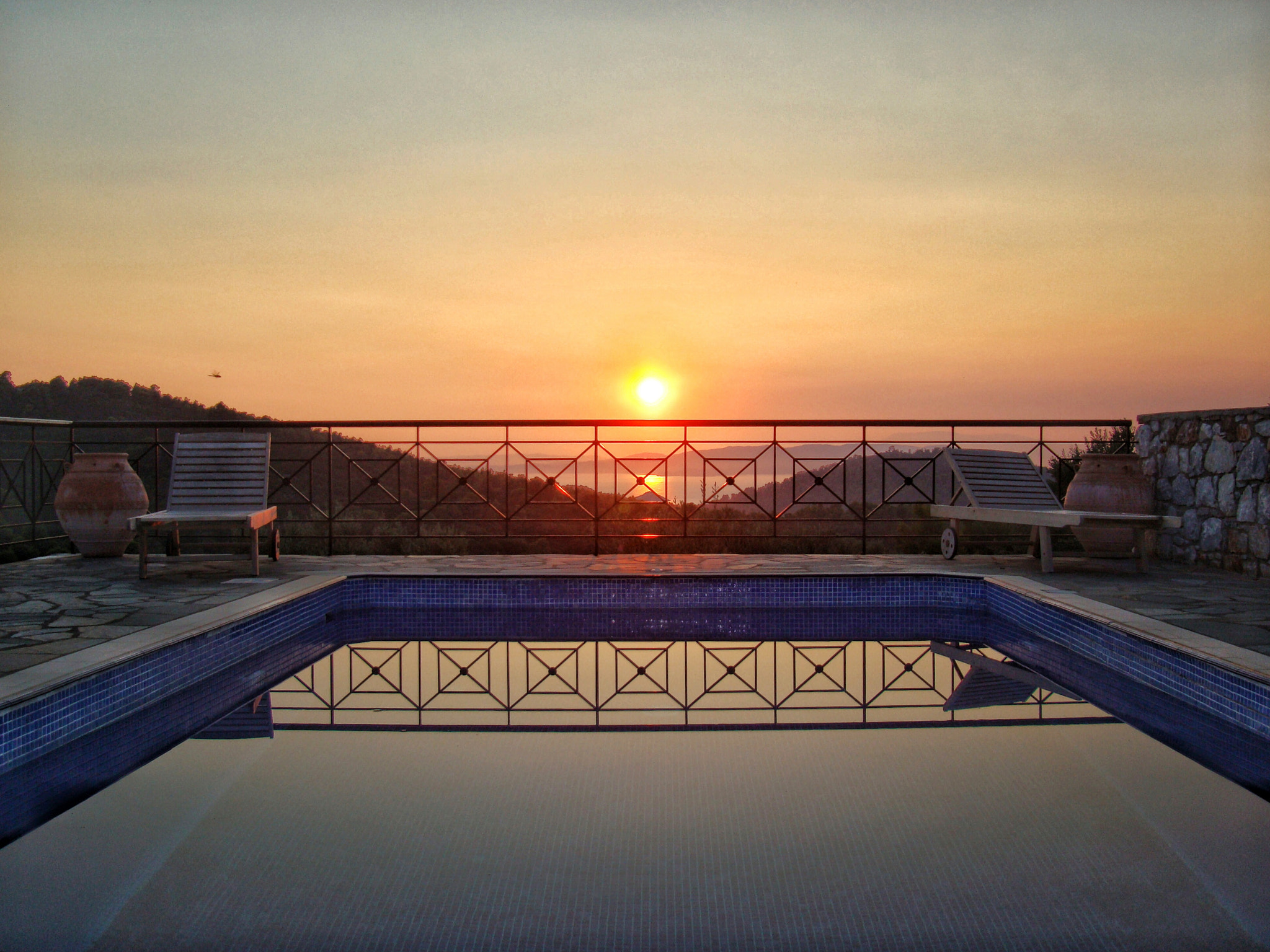 Sony DSC-W200 sample photo. Greek sunset from villa nektaria in skopelos photography