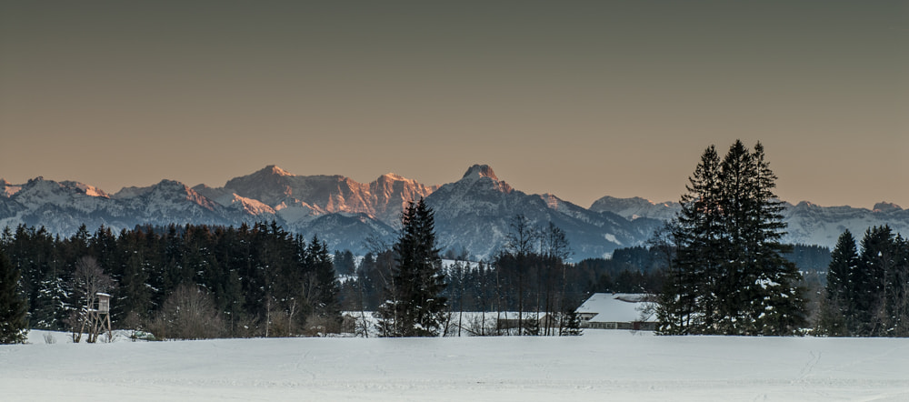 Nikon D200 sample photo. Winterpanorama ostallgäu photography