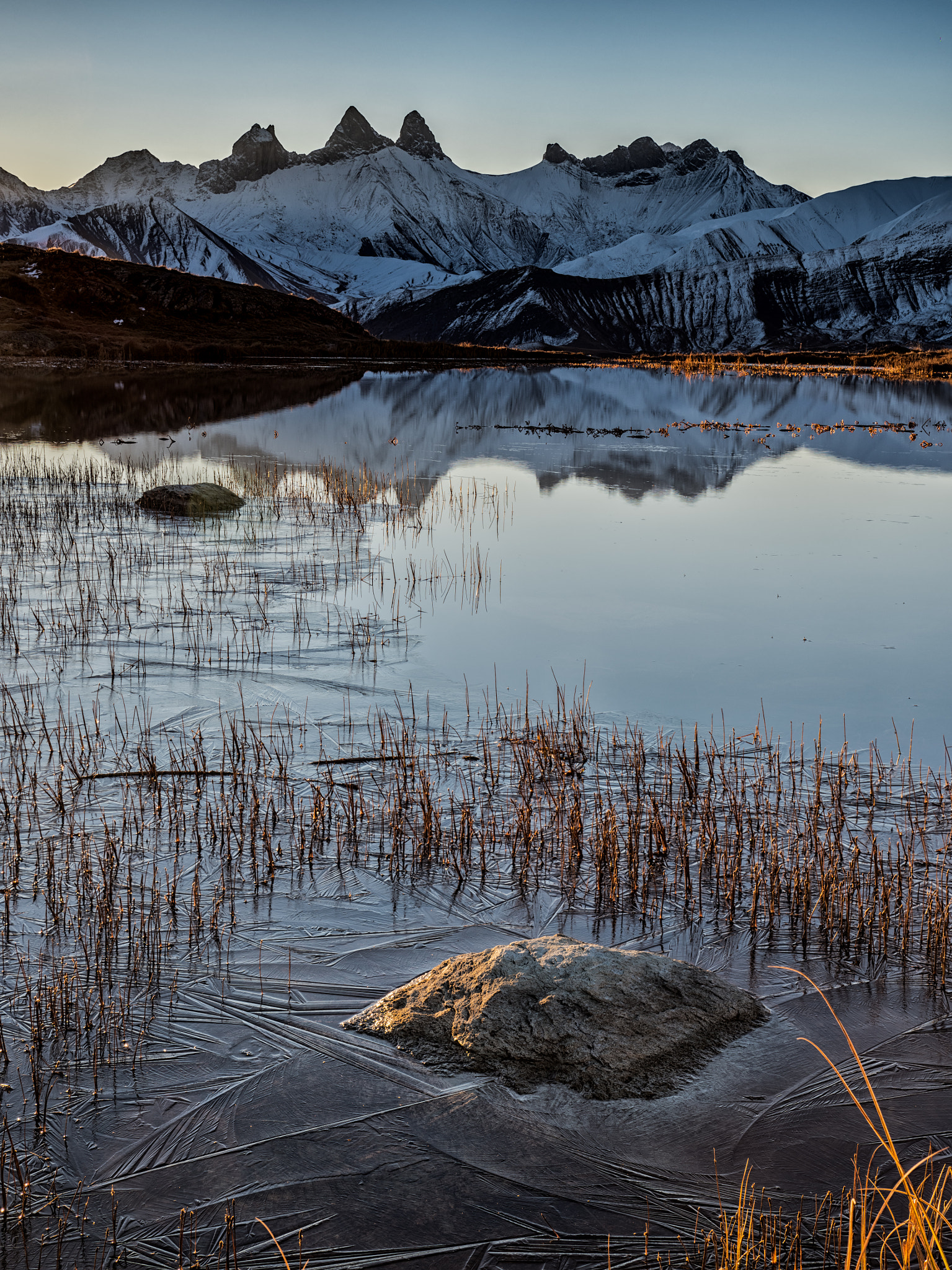 Panasonic Lumix G X Vario 12-35mm F2.8 ASPH Power OIS sample photo. Lac guichard and the aiguilles d'arves photography