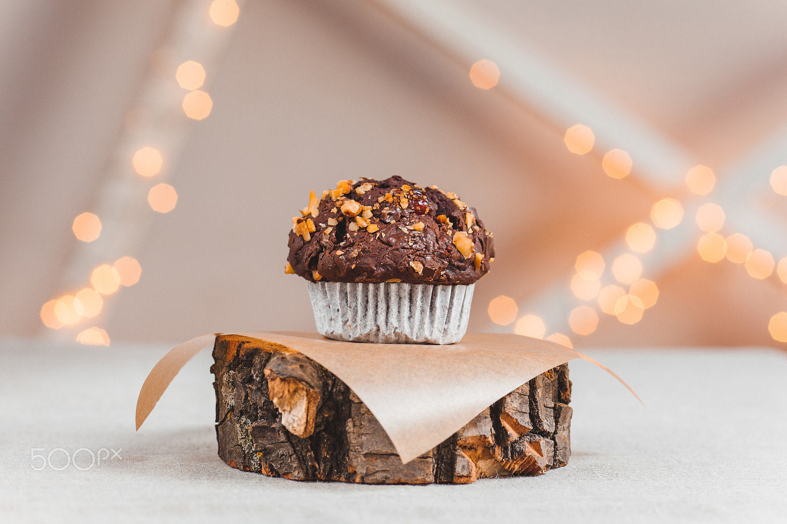 Canon EF 100mm F2.8 Macro USM sample photo. Chocolate cake on a stand made from natural wood photography