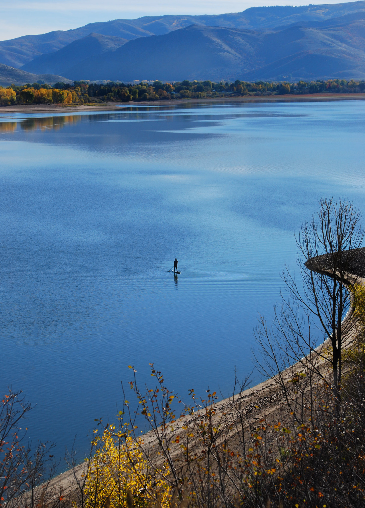 Nikon D40X sample photo. Lone paddle boarder on pineview dam photography