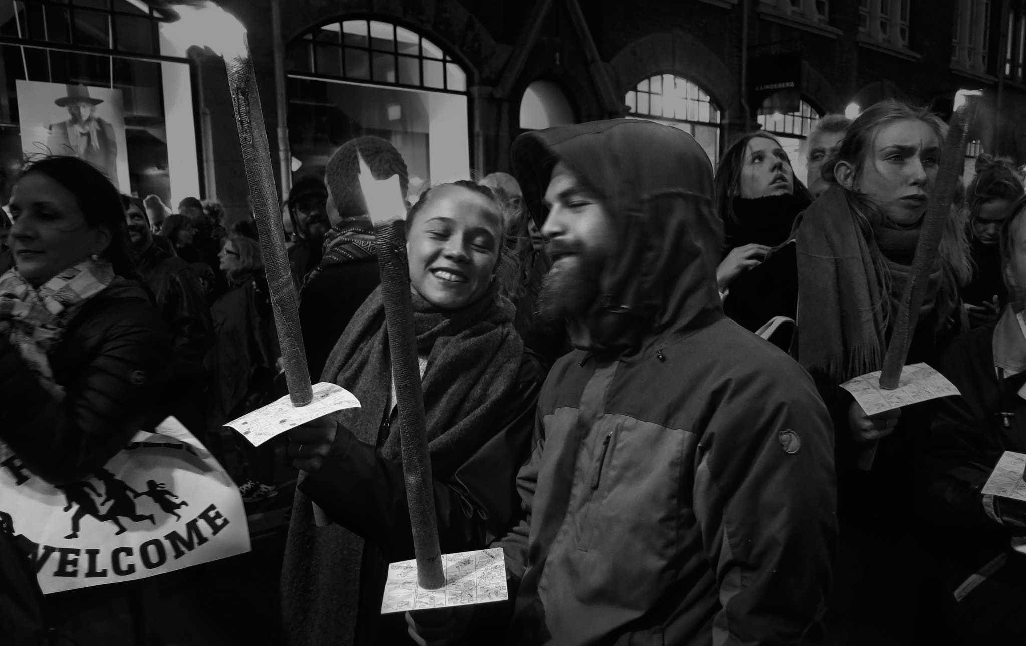 Canon PowerShot G15 sample photo. Welcome refugees demo, denmark photography