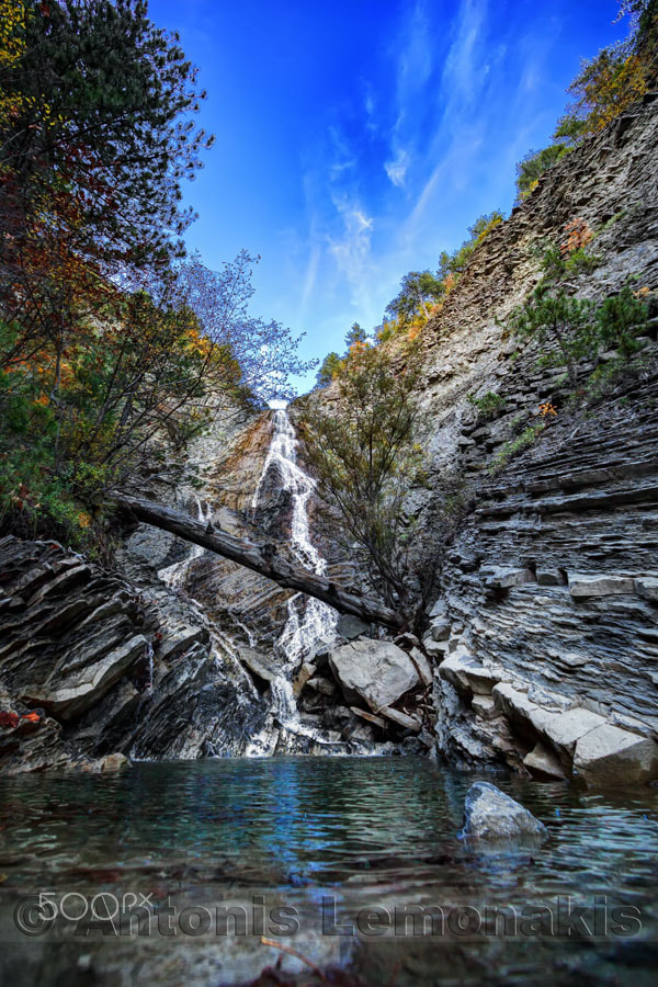 Canon EOS 5D Mark II + Canon EF 14mm F2.8L USM sample photo. Small waterfall in north greece photography