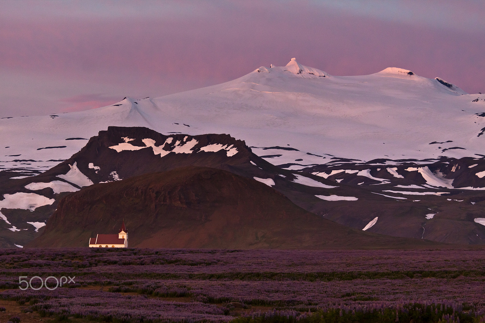 Canon EOS 50D + Canon EF 100-400mm F4.5-5.6L IS II USM sample photo. Church on the foot of snaefellsjokull photography
