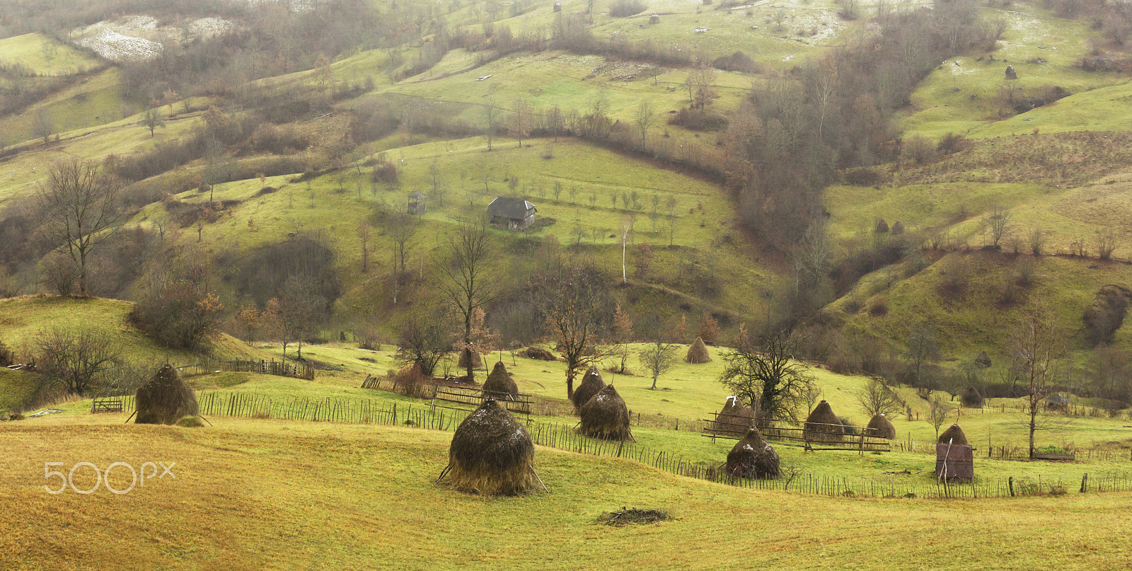 Canon EF 24-105mm F3.5-5.6 IS STM sample photo. Late autumn haystacks photography