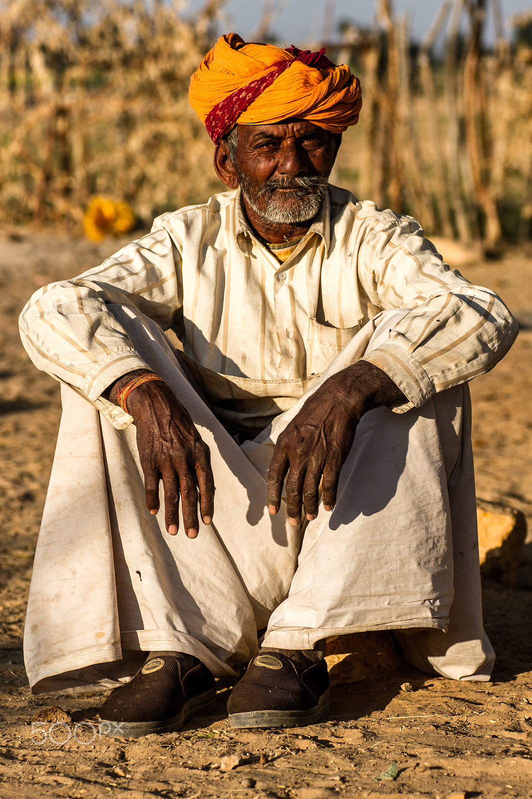 Sony Alpha DSLR-A550 + Minolta AF 100mm F2.8 Macro [New] sample photo. Man from village near jodhpur city photography