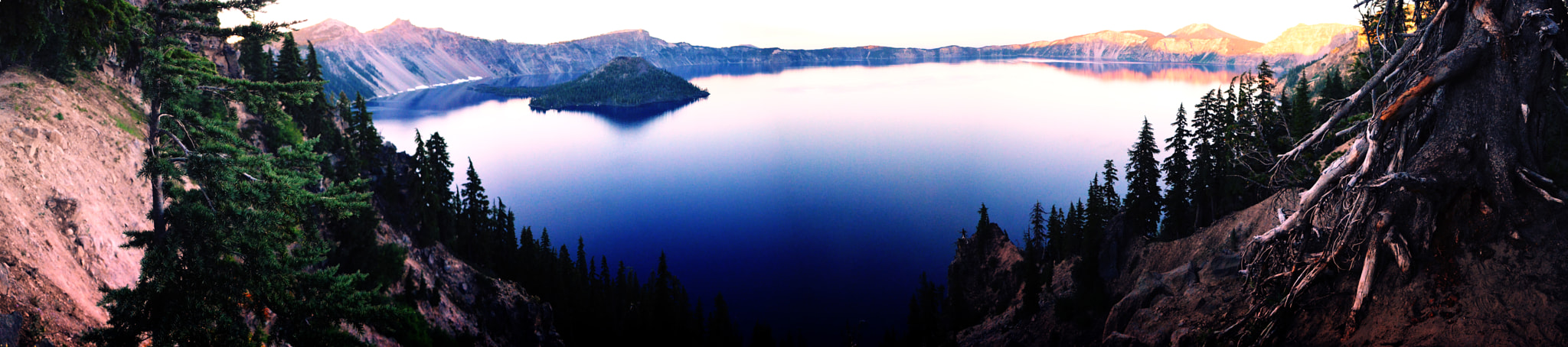 Nikon D5100 + Nikon PC-E Nikkor 24mm F3.5D ED Tilt-Shift sample photo. Crater lake sunset panorama photography