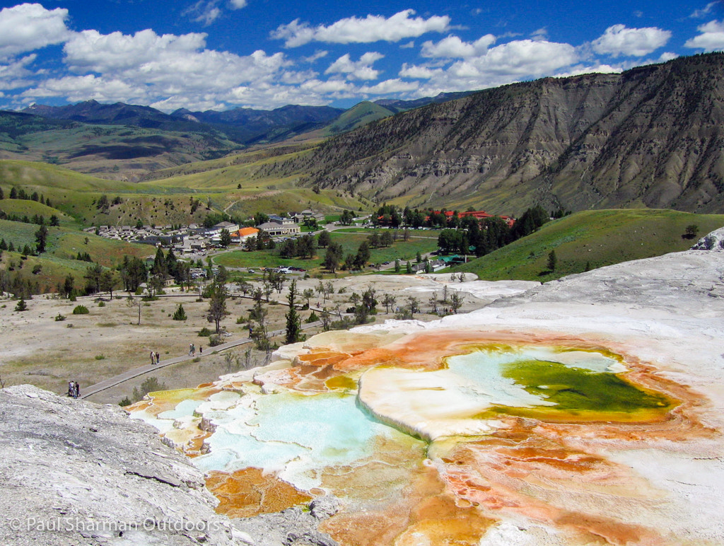 Canon POWERSHOT S60 sample photo. Mammoth hot springs, usa photography