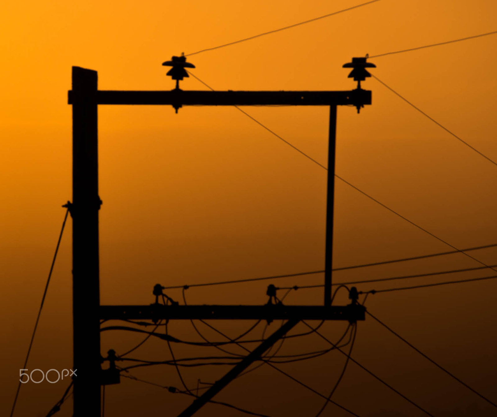 Canon EOS 6D + Tamron SP 150-600mm F5-6.3 Di VC USD sample photo. Power lines at sunset photography