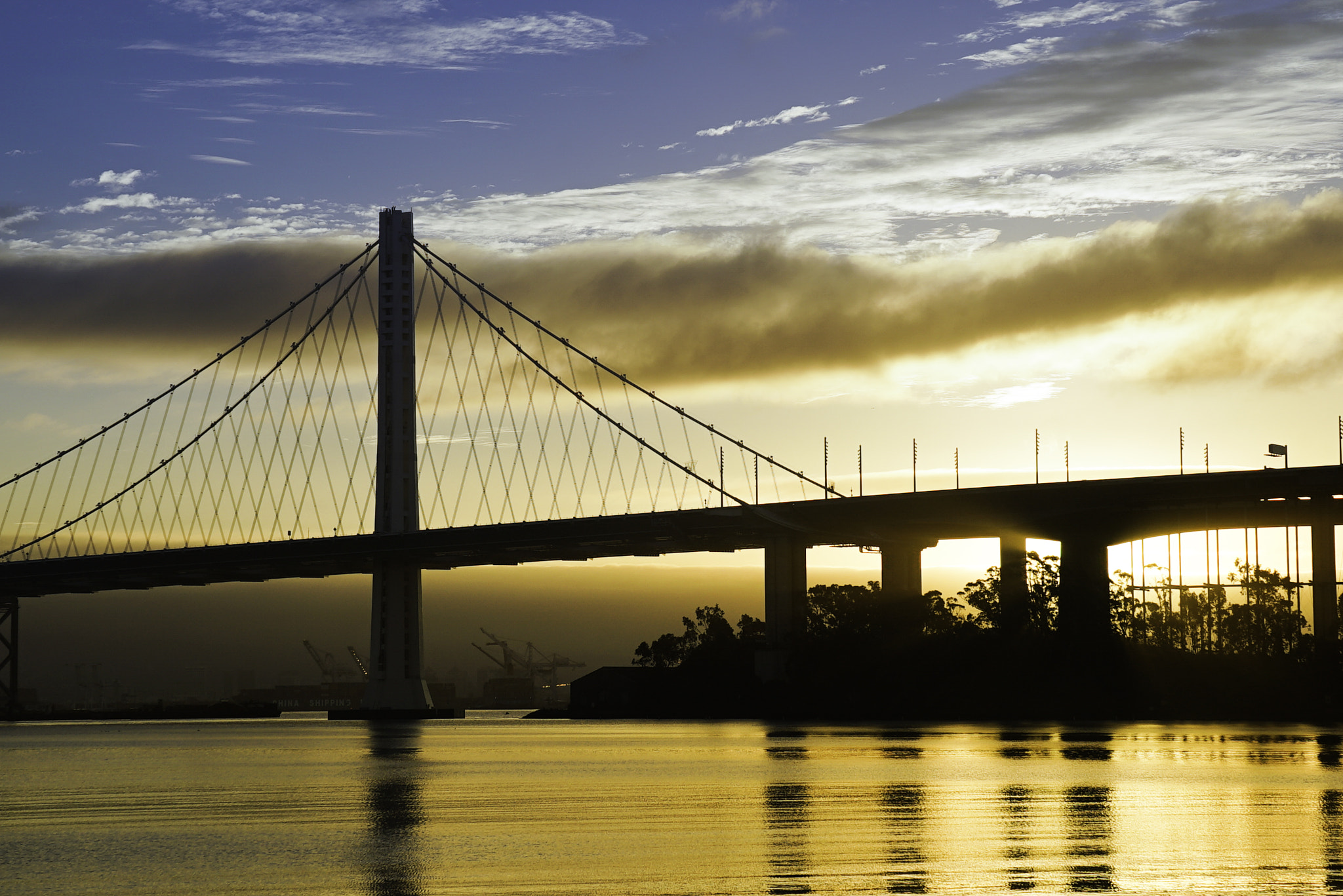 Sony a7S sample photo. Bay bridge sunrise photography