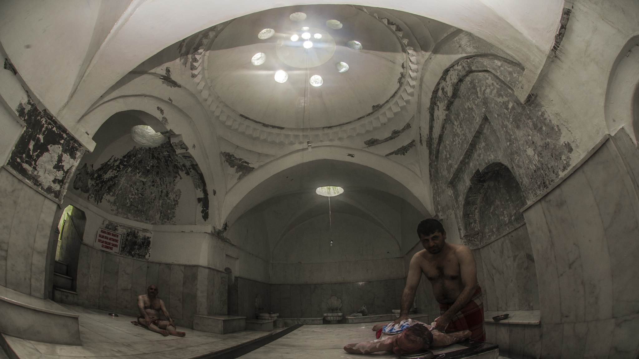 Nikon AF DX Fisheye-Nikkor 10.5mm F2.8G ED sample photo. Turkish bath photography