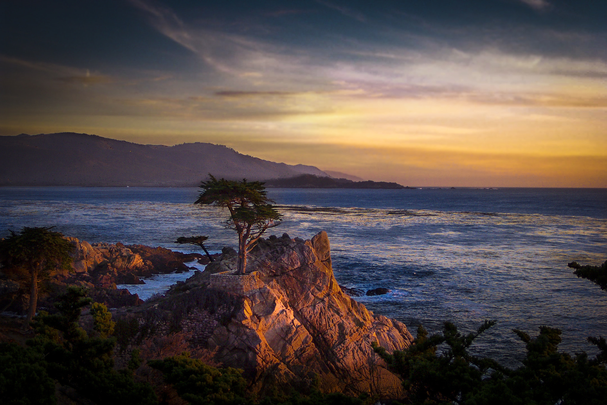 Kodak DC4800 ZOOM DIGITAL CAMERA sample photo. Lone cypress at sunset photography