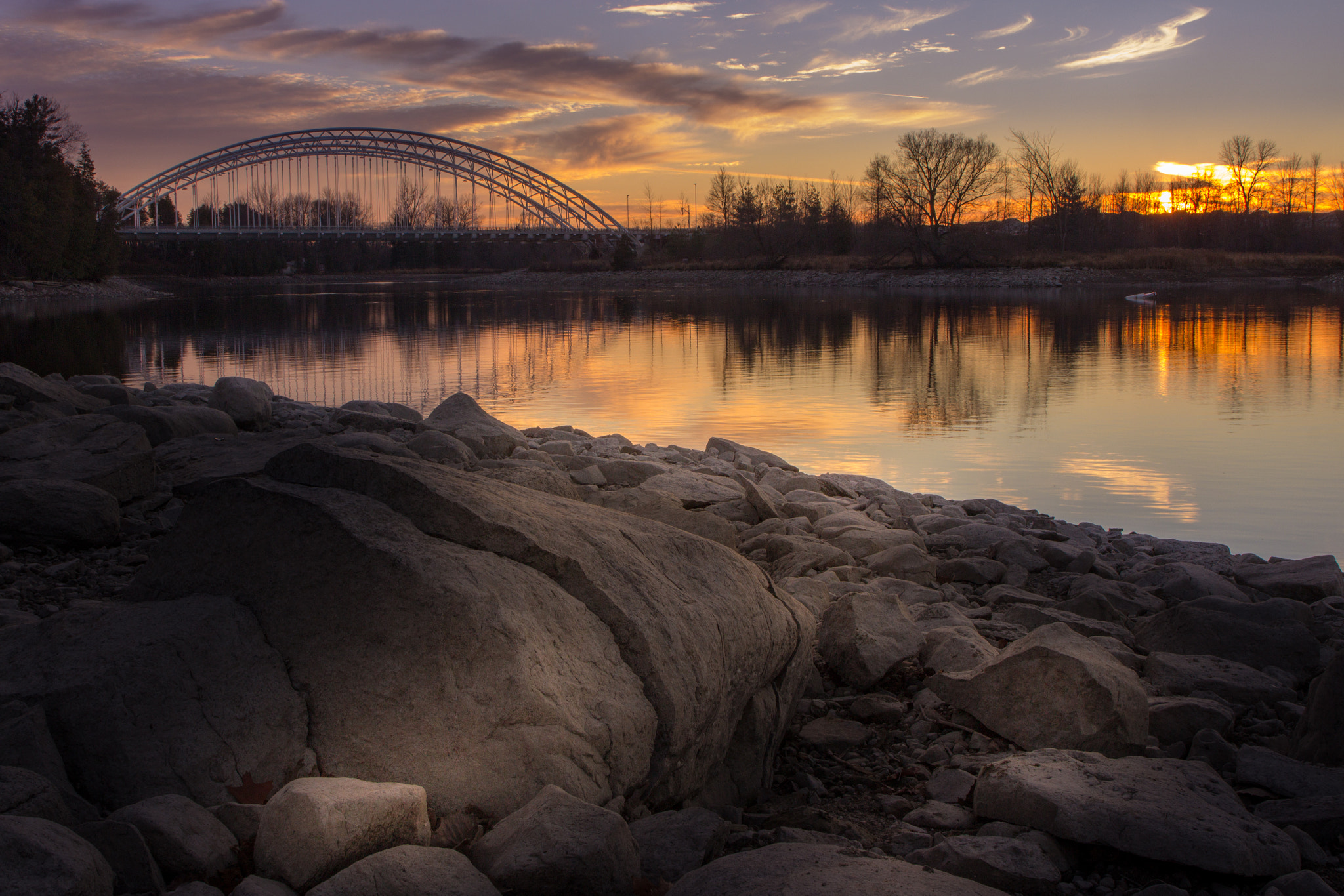 Canon EF 24-70mm F4L IS USM sample photo. Armstrong bridge photography