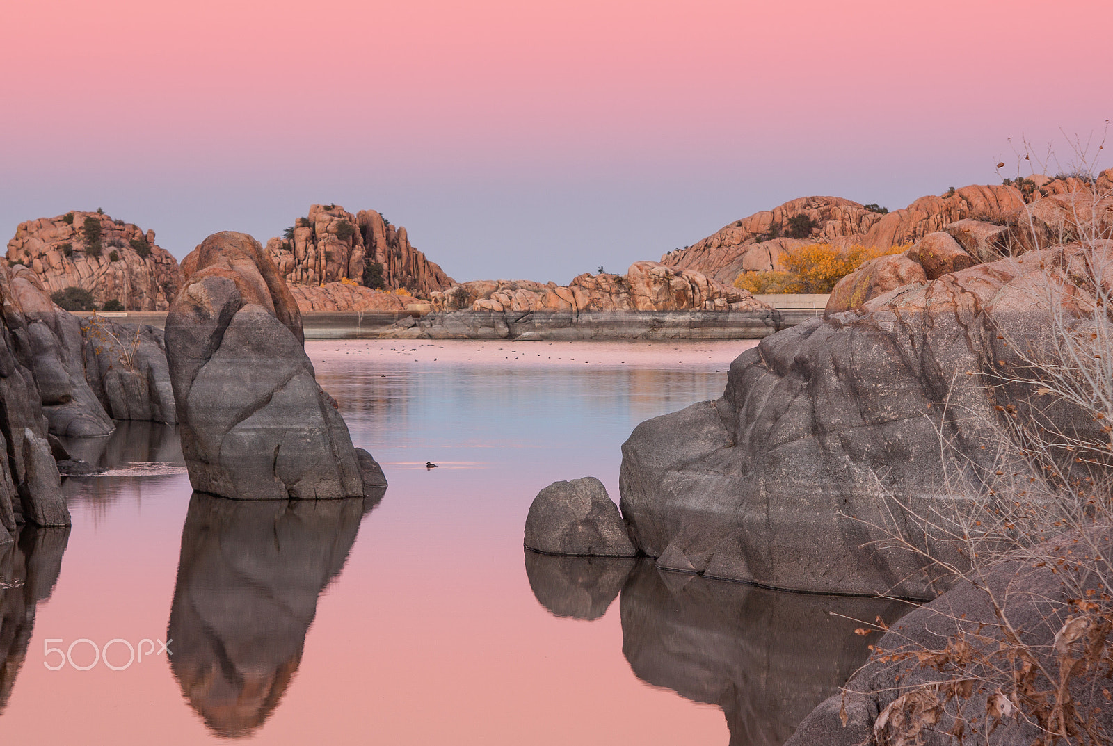 Canon EOS 50D + EF28-70mm f/2.8L USM sample photo. Willow lake sunset prescott arizona photography