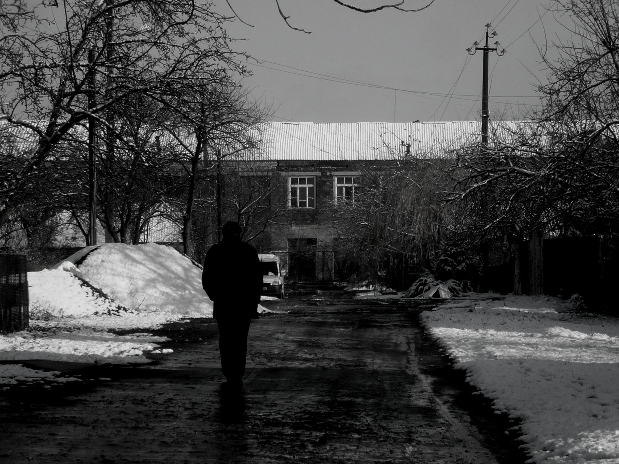Olympus VG130,D710 sample photo. Walk alone photography