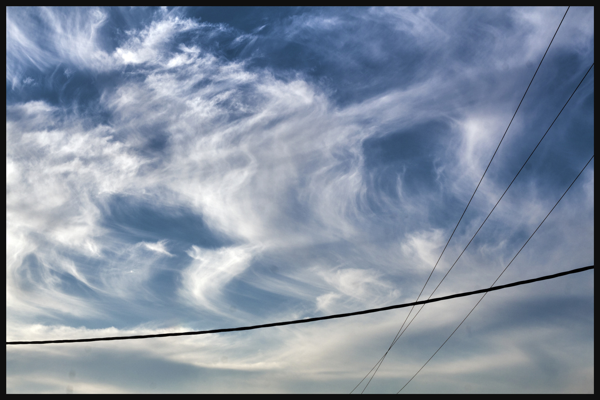Canon EOS 30D + Canon EF 50mm F1.8 II sample photo. Cables and skies. photography
