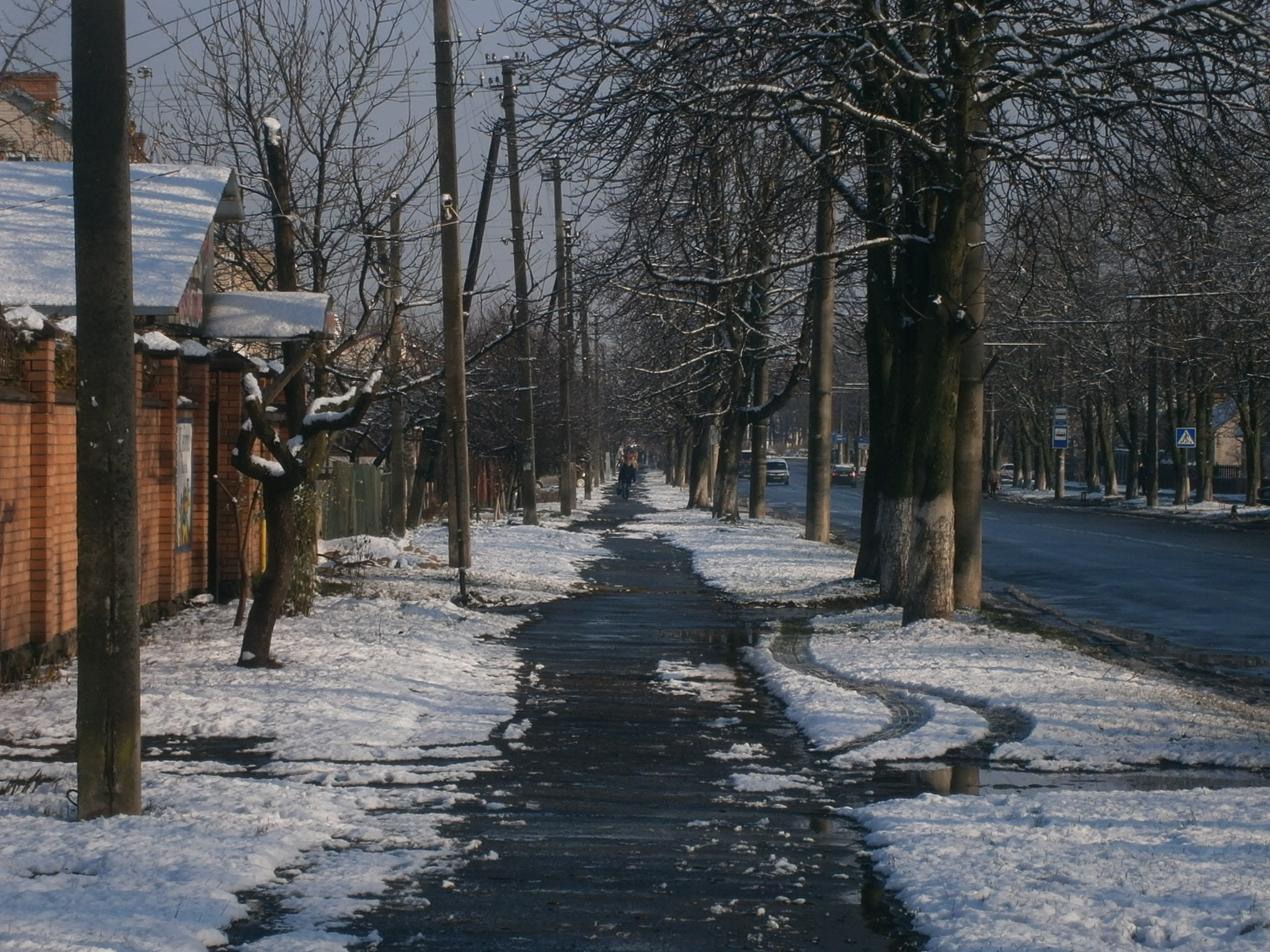 Olympus VG130,D710 sample photo. Winter road photography