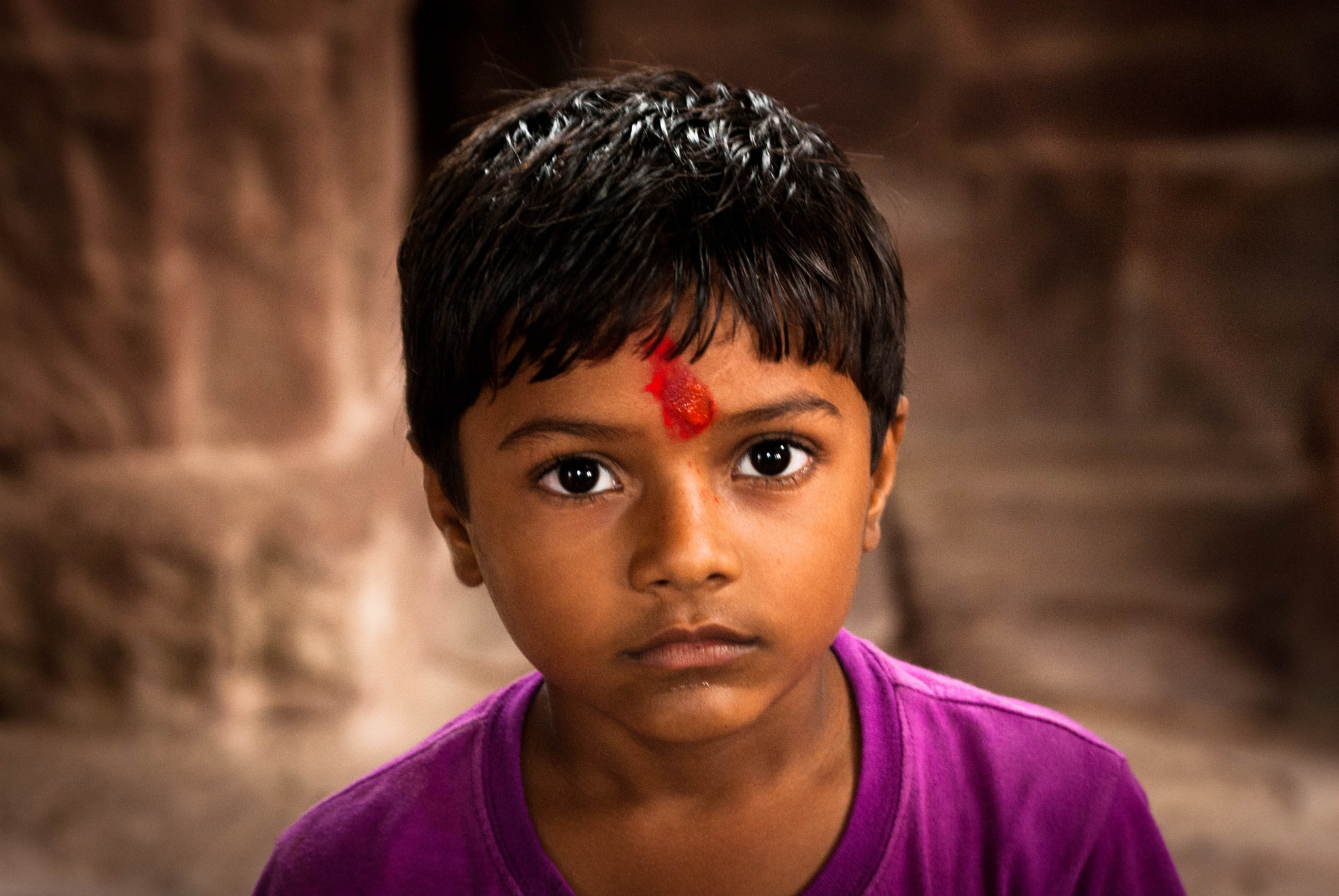 Nikon D200 + Sigma 70-300mm F4-5.6 DG Macro sample photo. Indian child photography