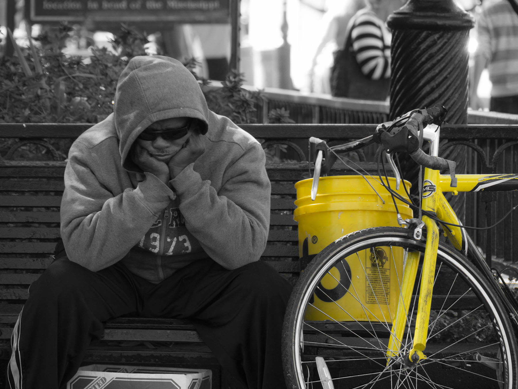 Panasonic Lumix DMC-GX7 sample photo. Blues with a yellow bike - new orleans photography