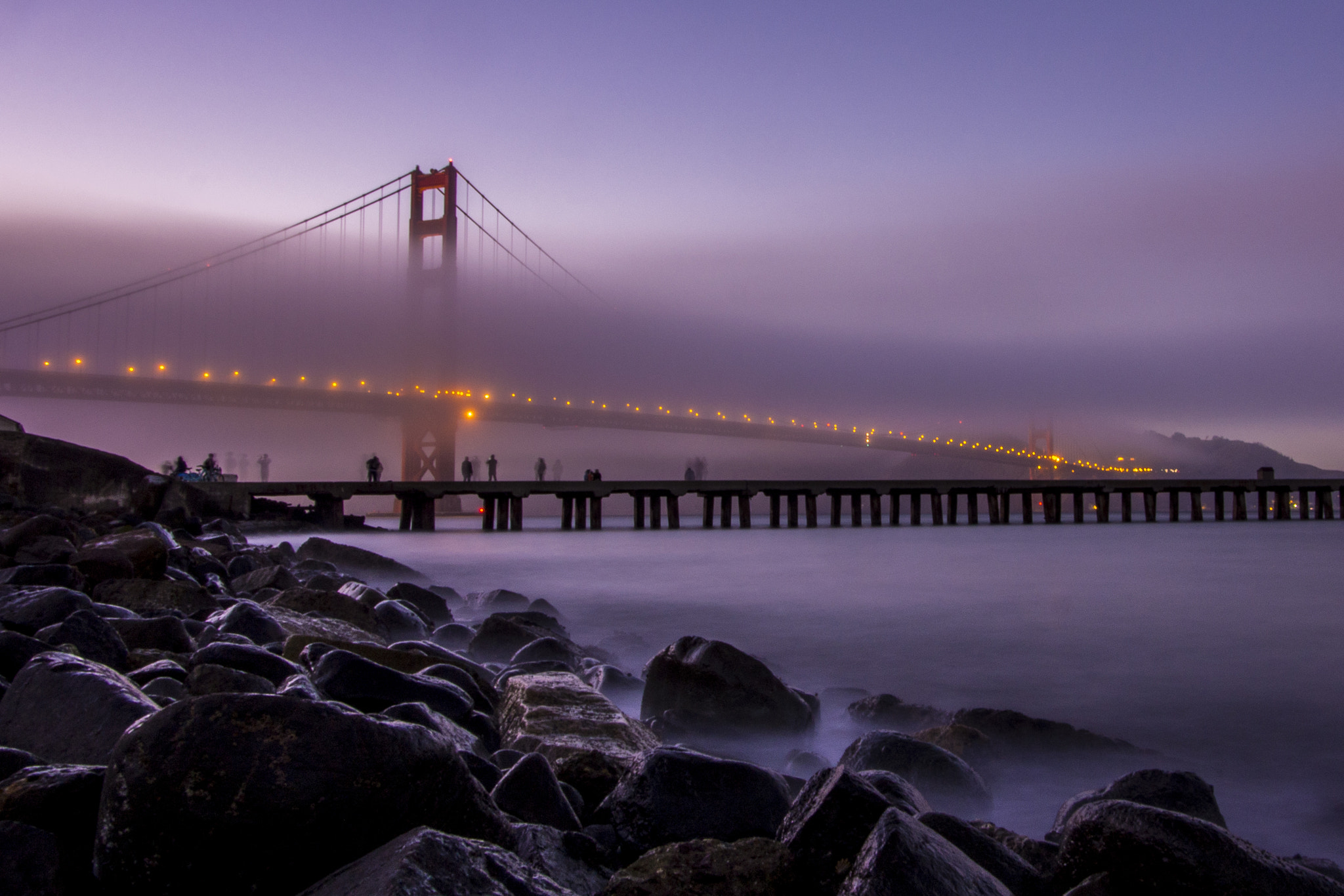 Olympus OM-D E-M5 + Panasonic Lumix G Vario 7-14mm F4 ASPH sample photo. Fogged golden gate bridge photography