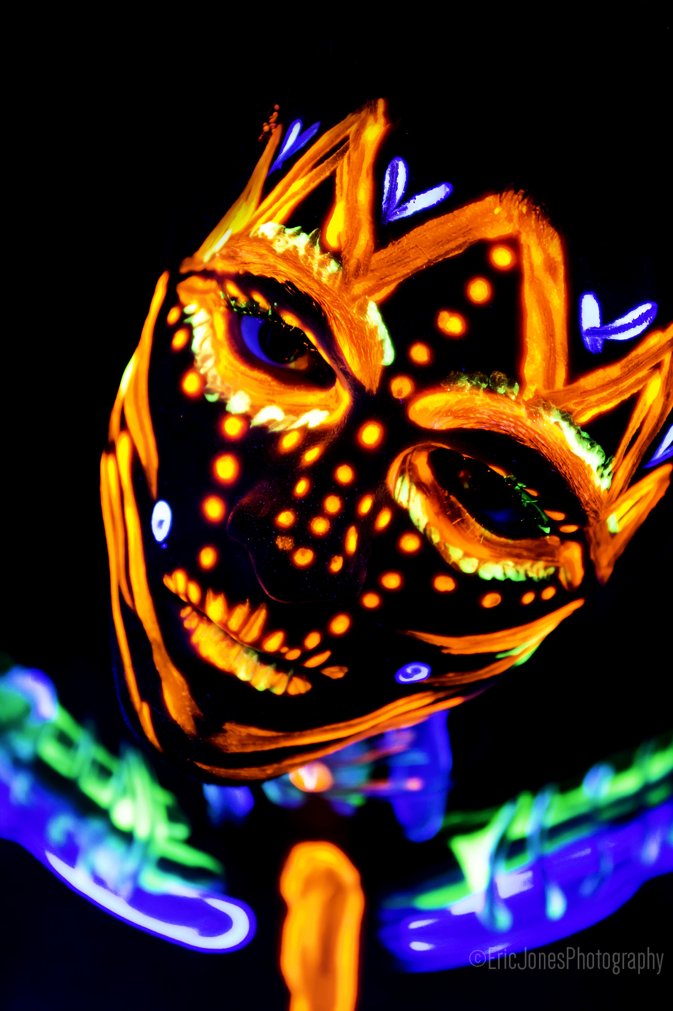 Canon EOS 60D + EF28-70mm f/2.8L USM sample photo. Black light portrait photography