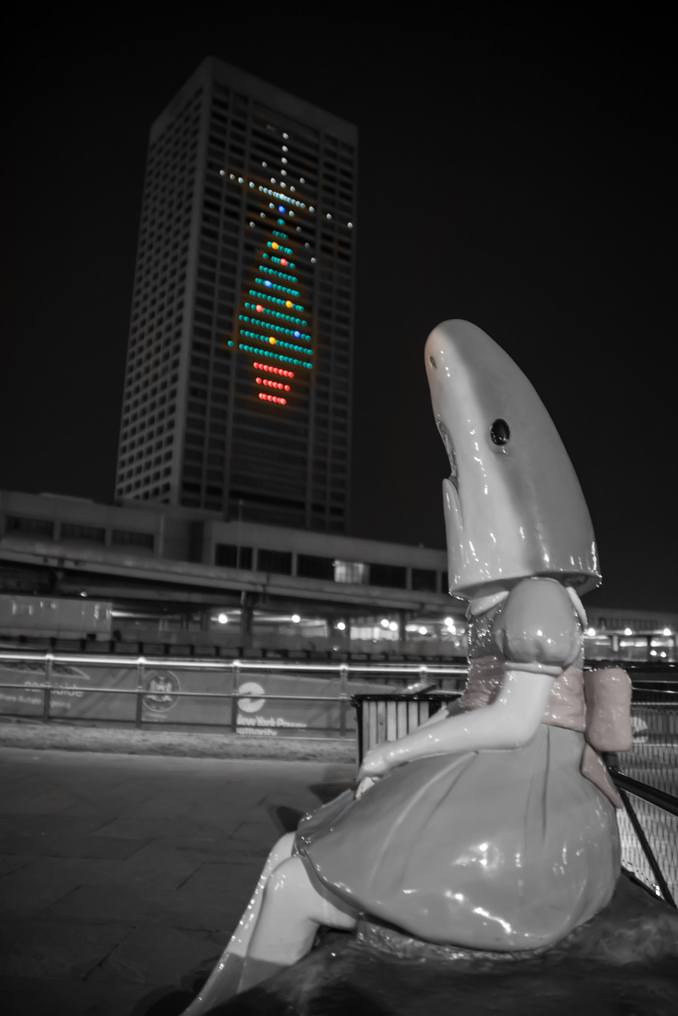 Nikon D750 + Sigma 28-105mm F2.8-4 Aspherical sample photo. Shark girl at canalside photography