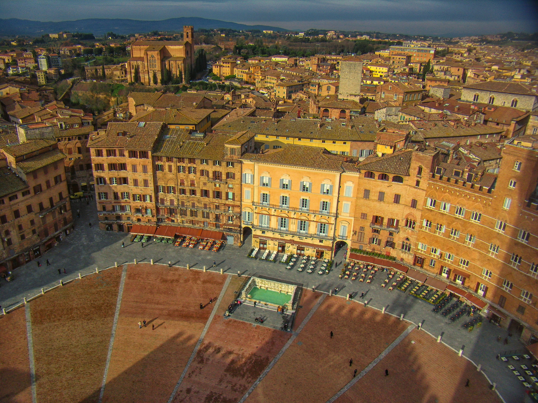 Olympus FE200 sample photo. Siena: view to the piazza from torre del mangia photography
