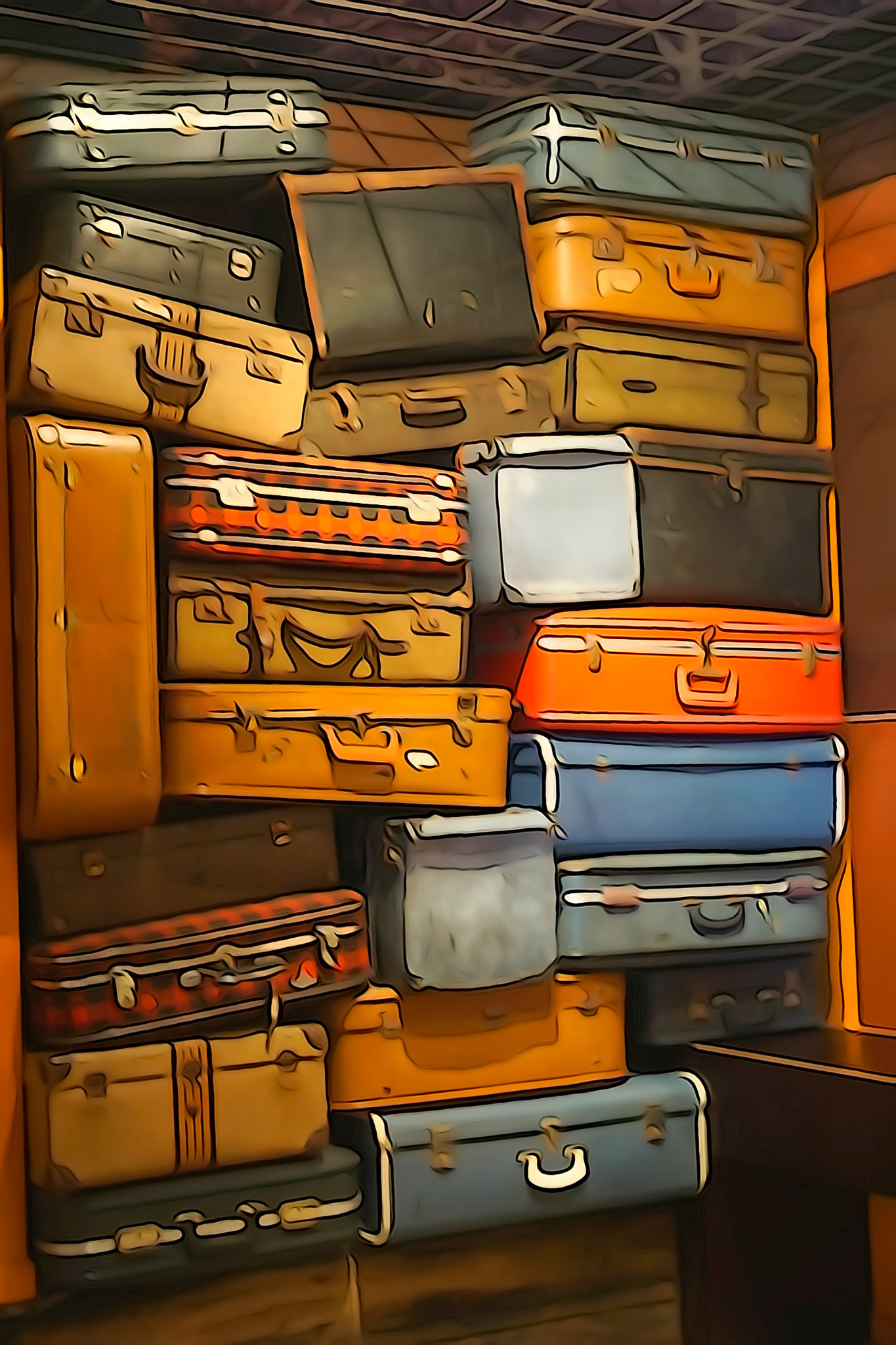 Sony a6000 + Sony Sonnar T* FE 35mm F2.8 ZA sample photo. Old suitcases photography