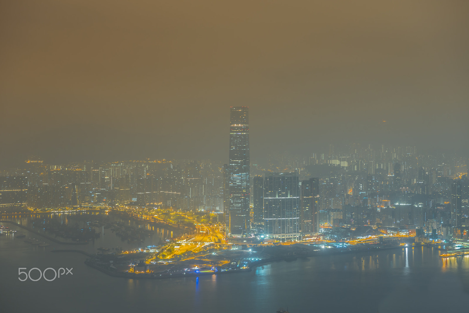 Nikon D800E + Nikon AF-S Nikkor 24-70mm F2.8E ED VR sample photo. Skyscrapers in victoria harbor hong kong from the peak photography