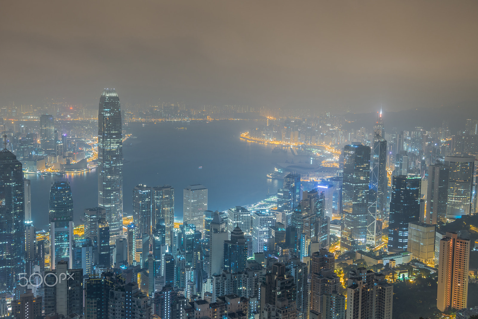 Nikon AF-S Nikkor 24-70mm F2.8E ED VR sample photo. Skyscrapers in victoria harbor hong kong from the peak photography