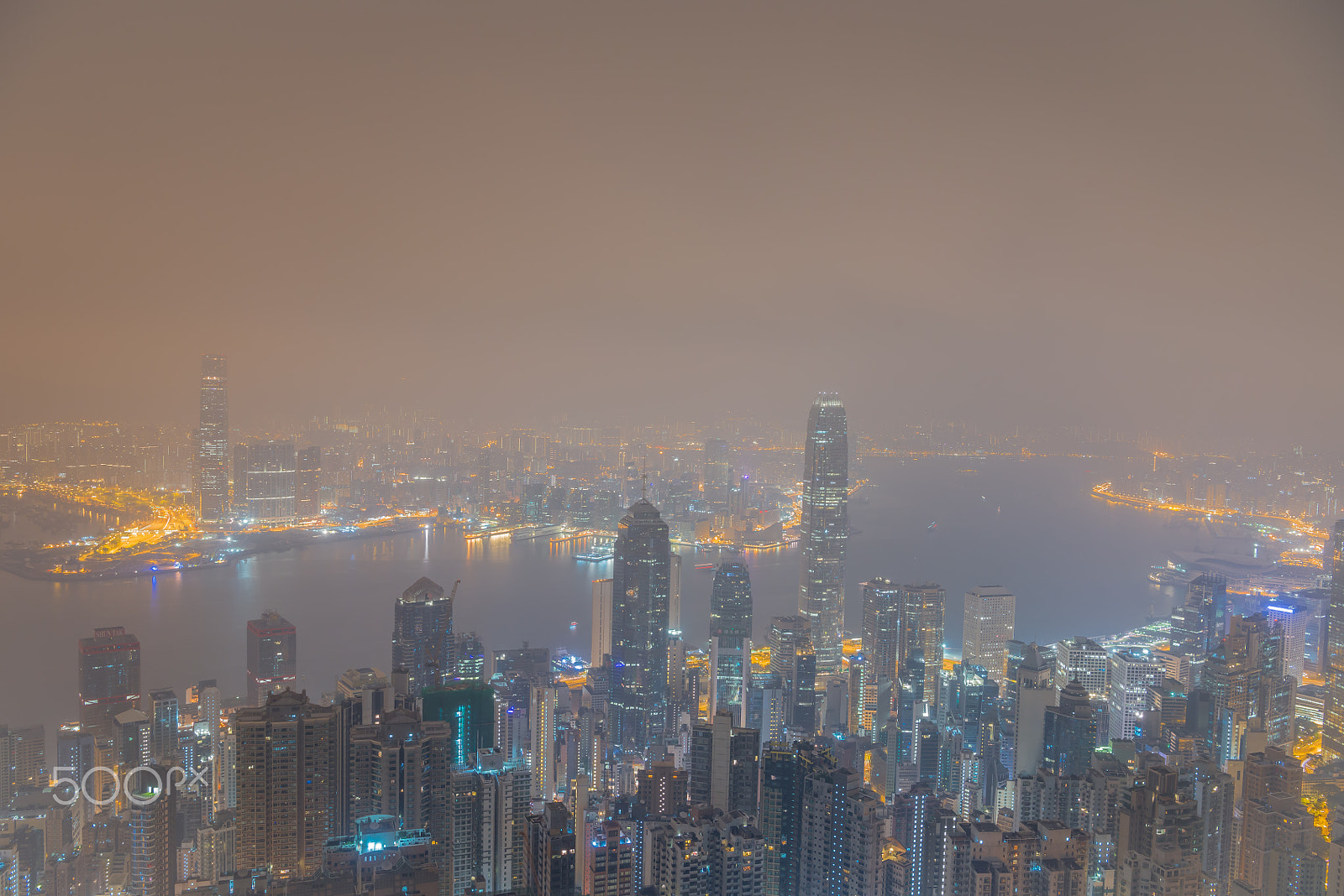 Nikon AF-S Nikkor 24-70mm F2.8E ED VR sample photo. Skyscrapers in victoria harbor hong kong from the peak photography
