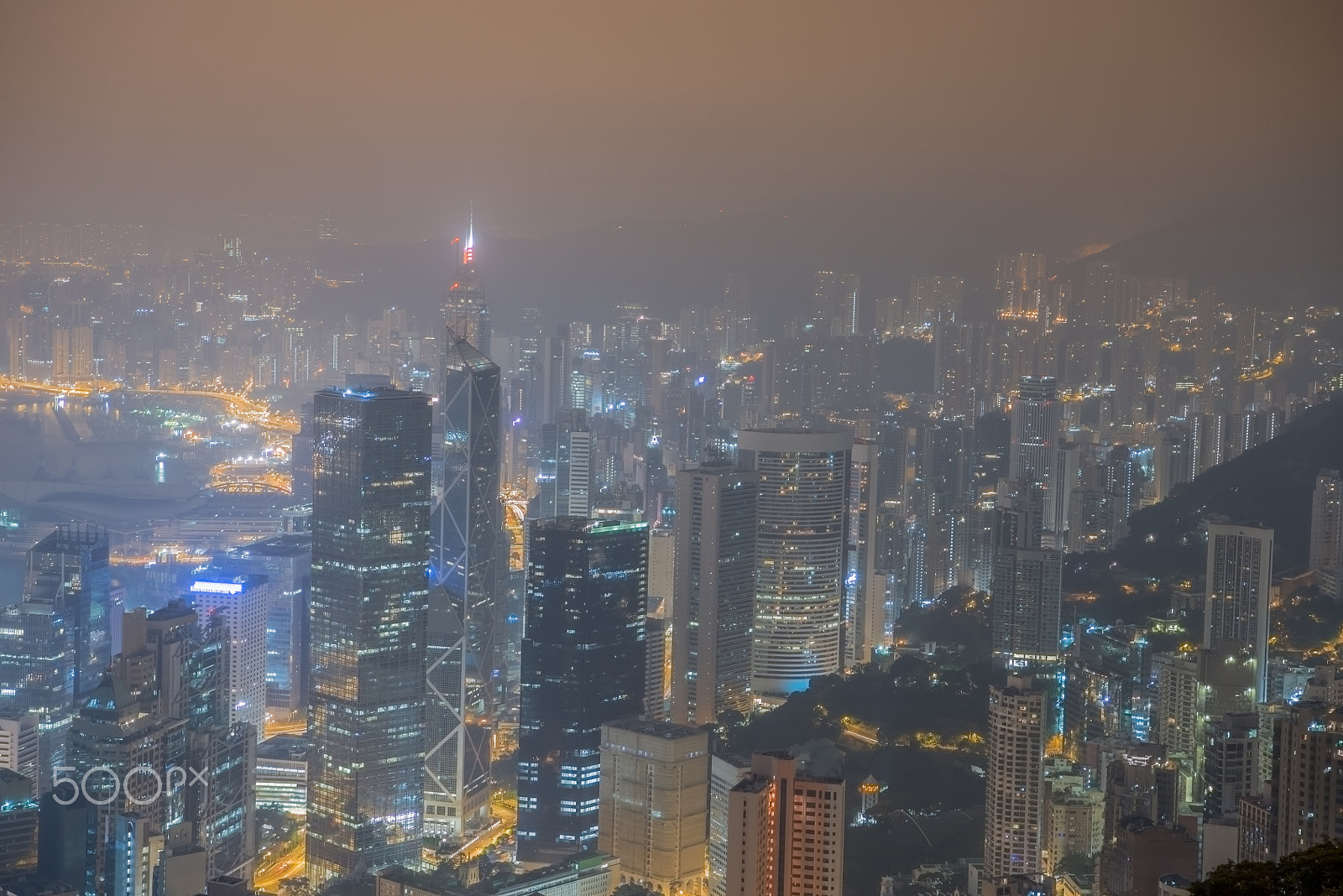 Nikon AF-S Nikkor 24-70mm F2.8E ED VR sample photo. Skyscrapers in victoria harbor hong kong from the peak photography