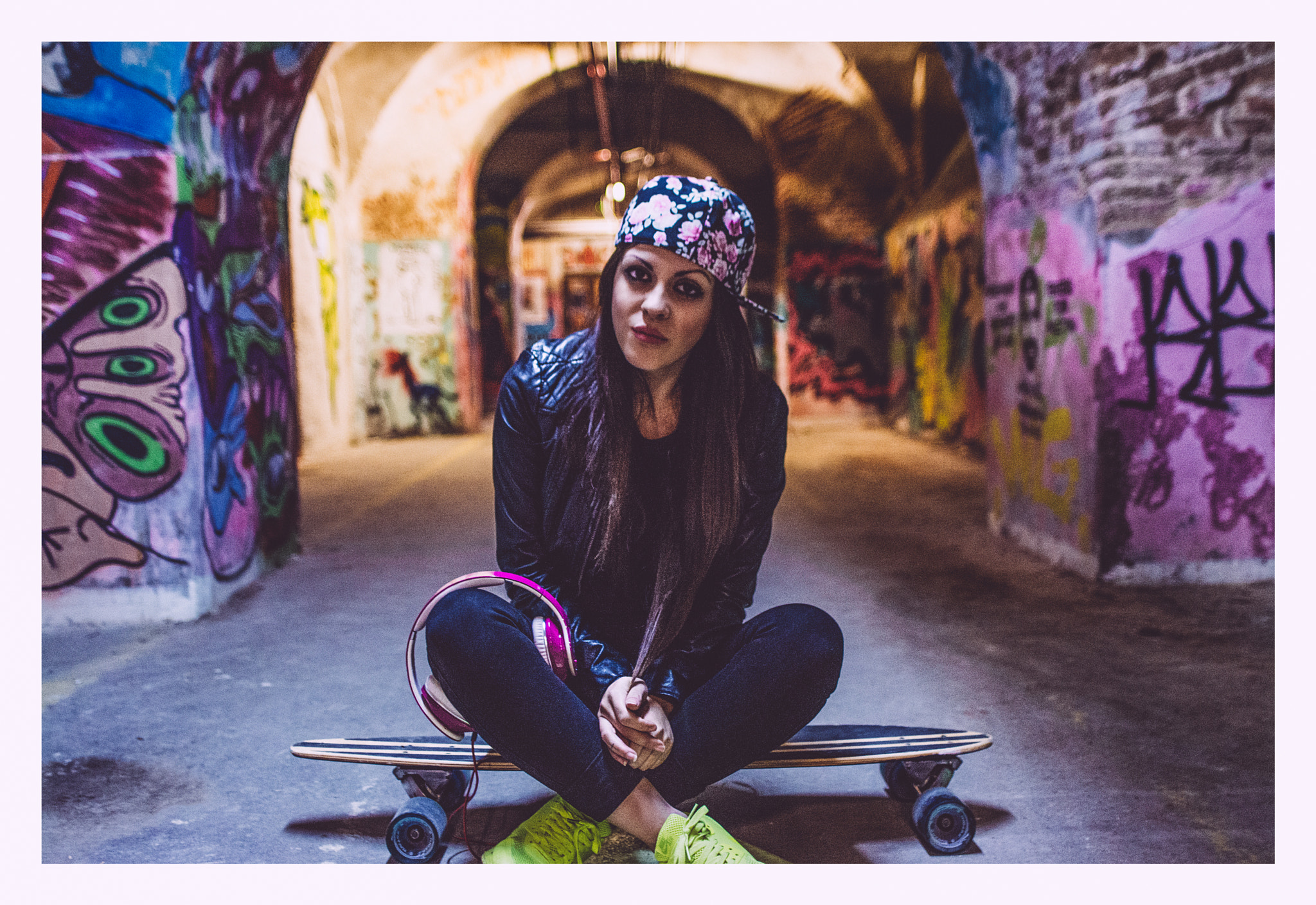 Nikon D7100 + Sigma 24mm F1.8 EX DG Aspherical Macro sample photo. Skater girl photography